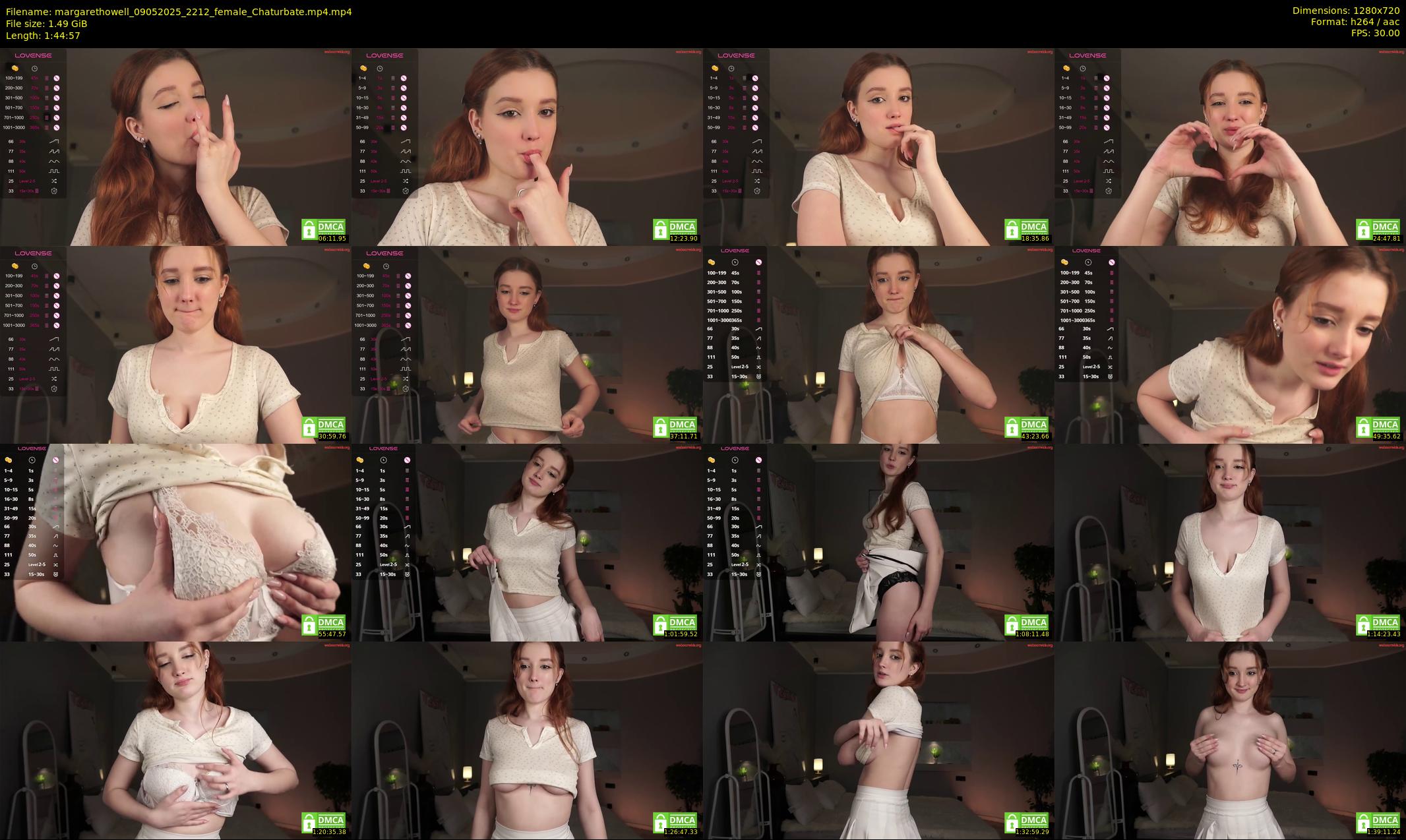 margarethowell — 105 minute Chaturbate female cam show recording, 720p, May 9, 2025