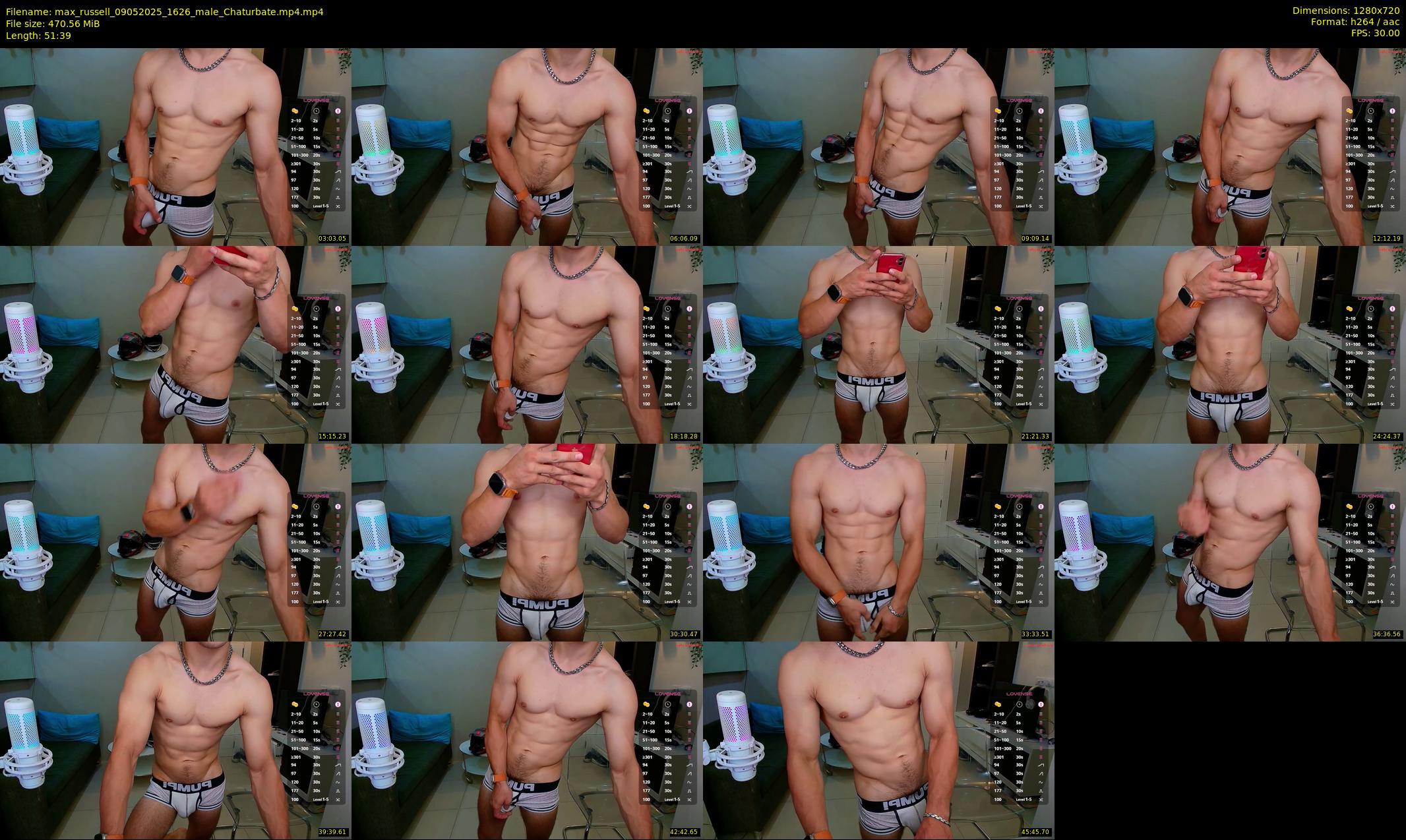 max_russell — 52 minute Chaturbate male cam show recording, 720p, May 9, 2025