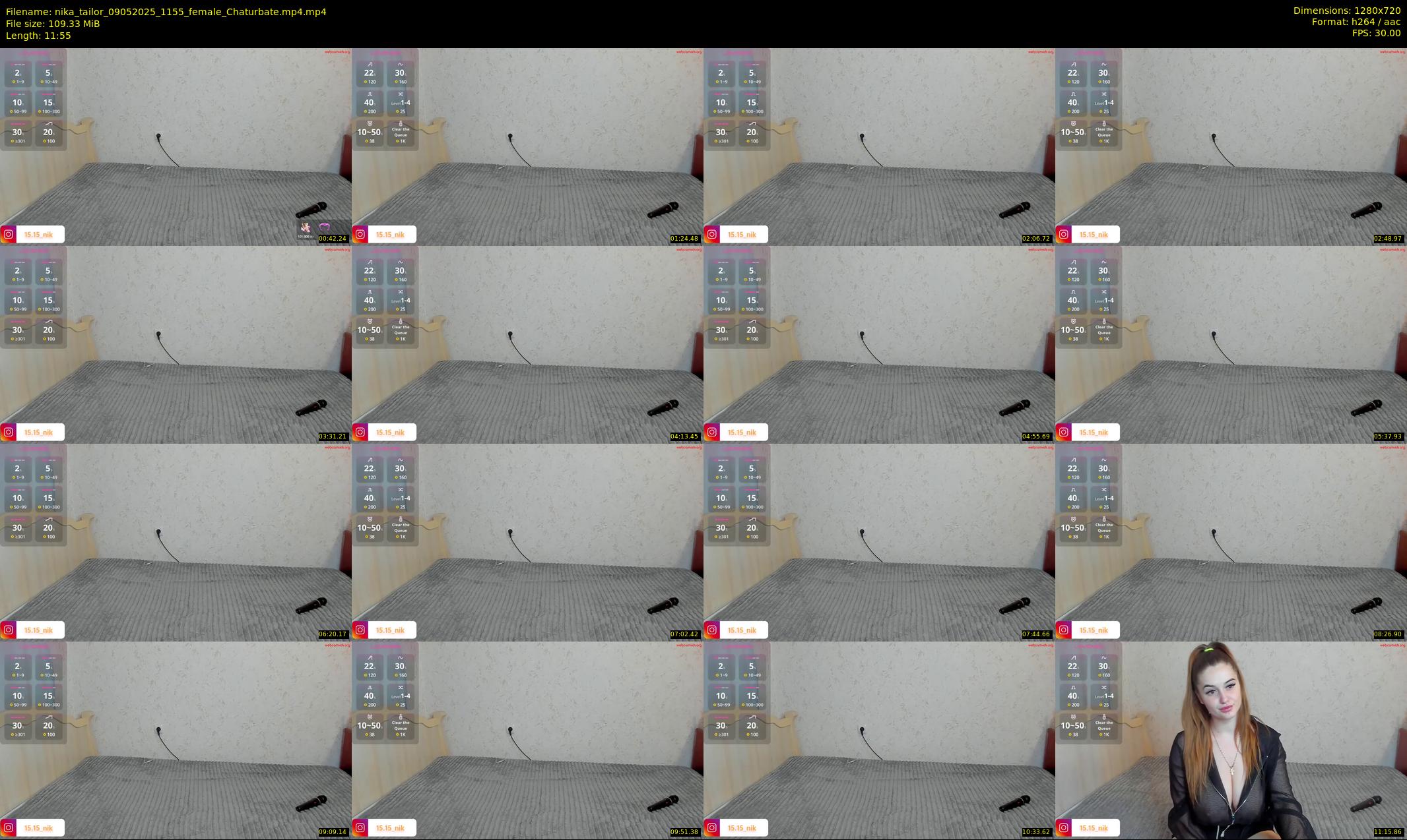 nika_tailor — 12 minute Chaturbate female cam show recording, 720p, May 9, 2025