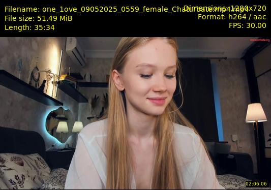one_1ove — 36 minute Chaturbate female cam show recording, 720p, May 9, 2025