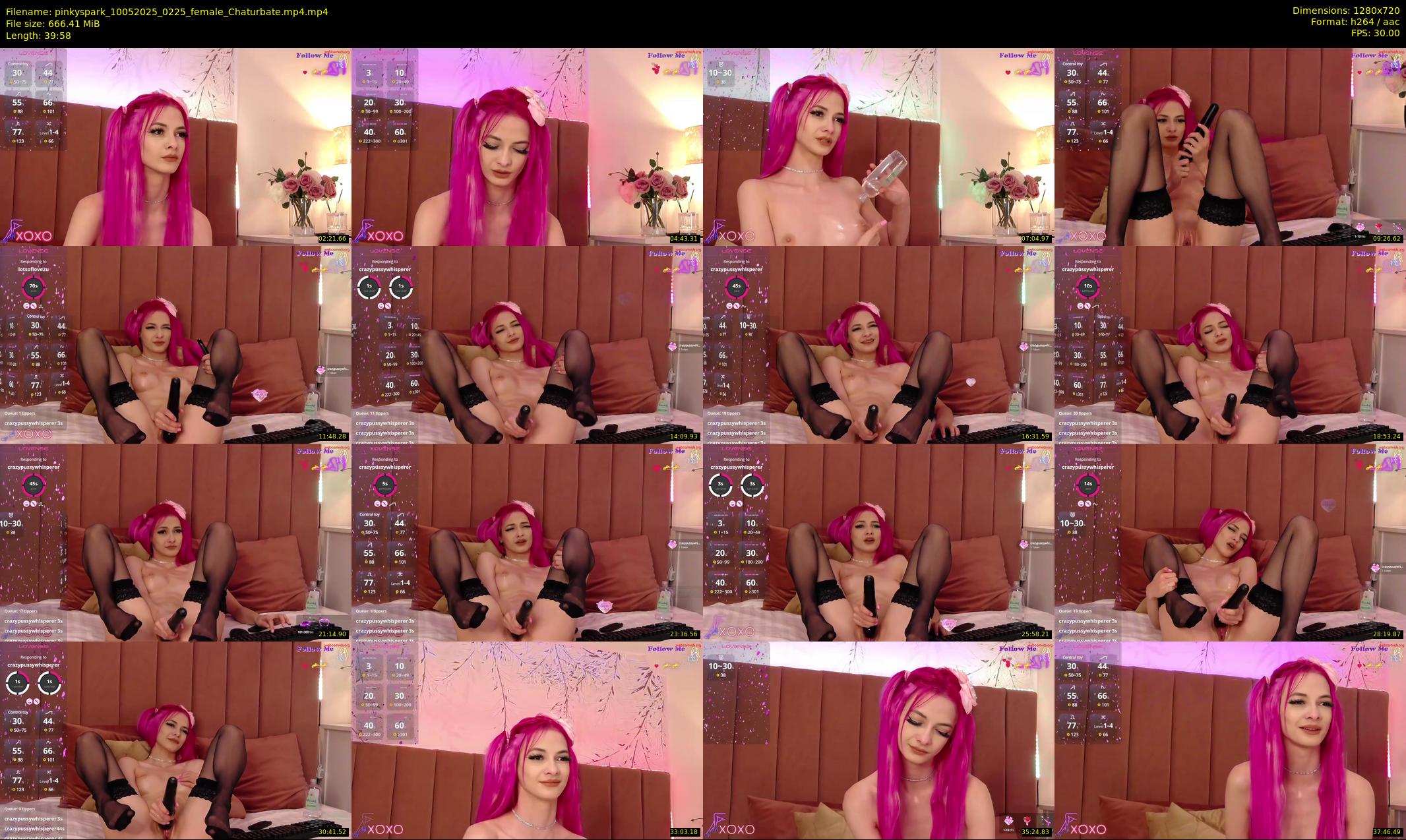 pinkyspark — 40 minute Chaturbate female cam show recording, 720p, May 10, 2025