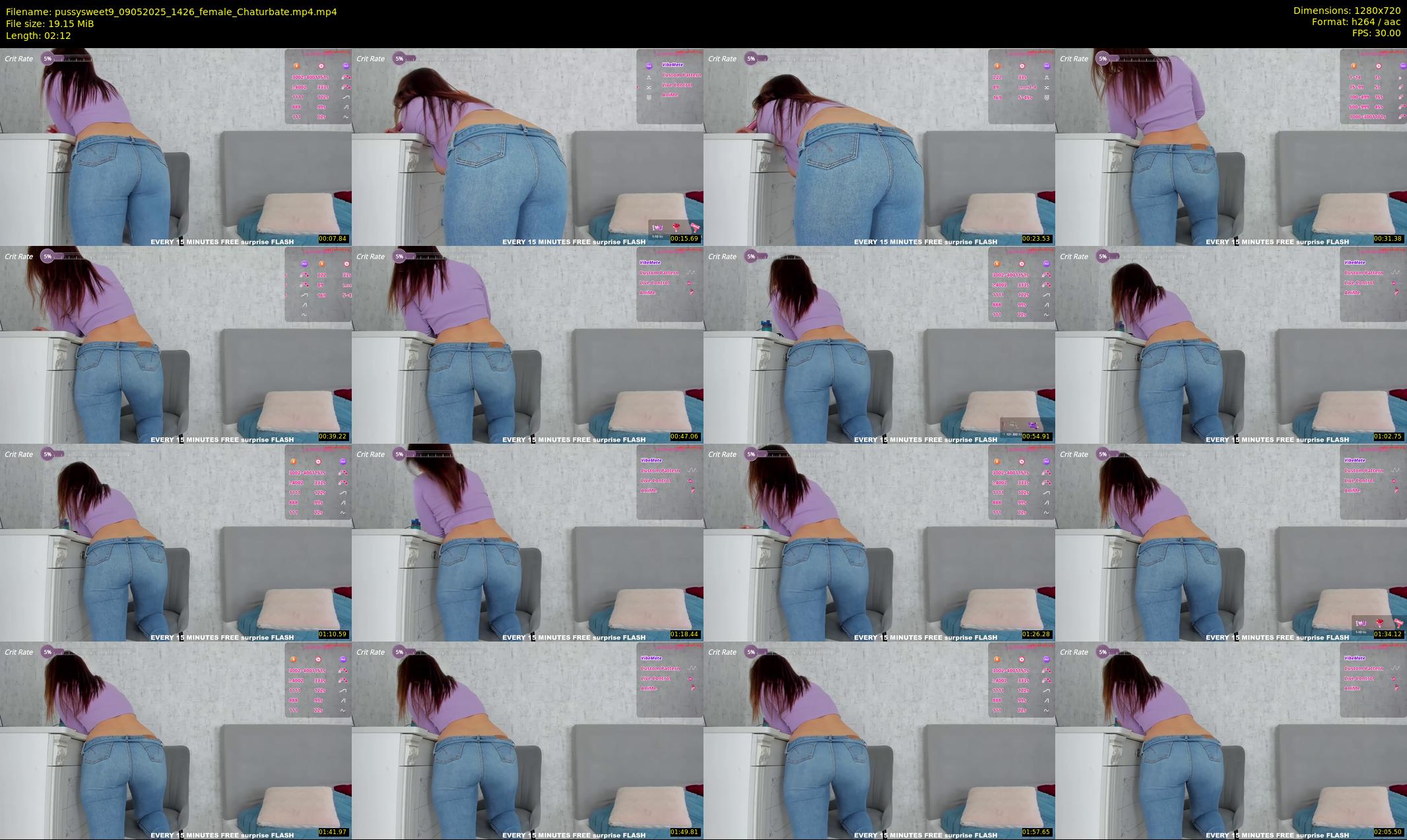 pussysweet9 — 3 minute Chaturbate female cam show recording, 720p, May 9, 2025