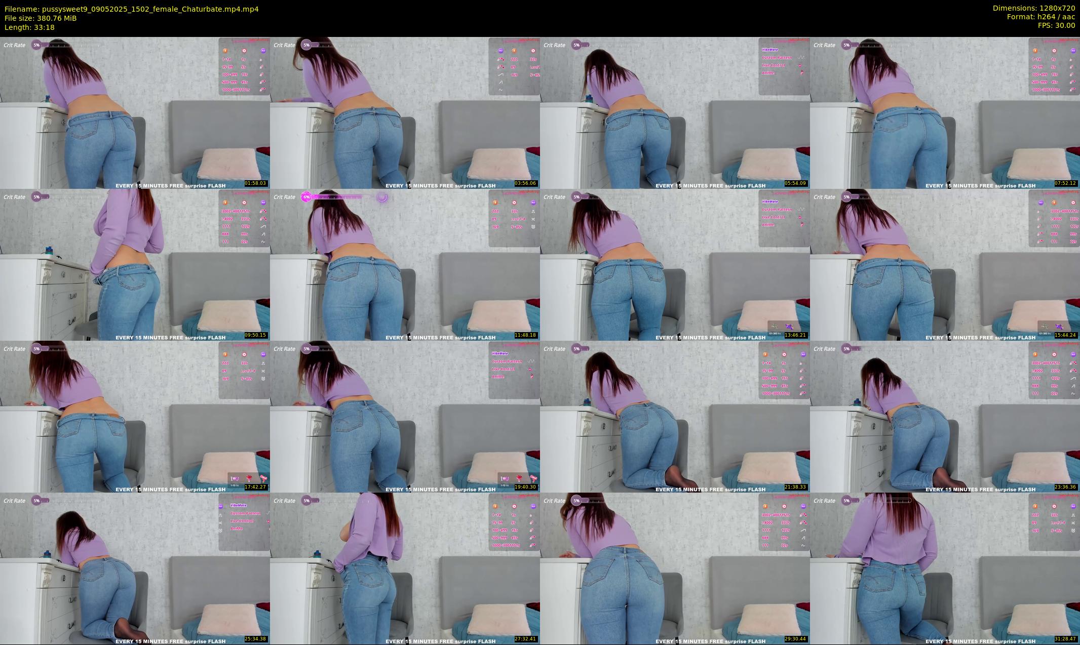 pussysweet9 — 34 minute Chaturbate female cam show recording, 720p, May 9, 2025
