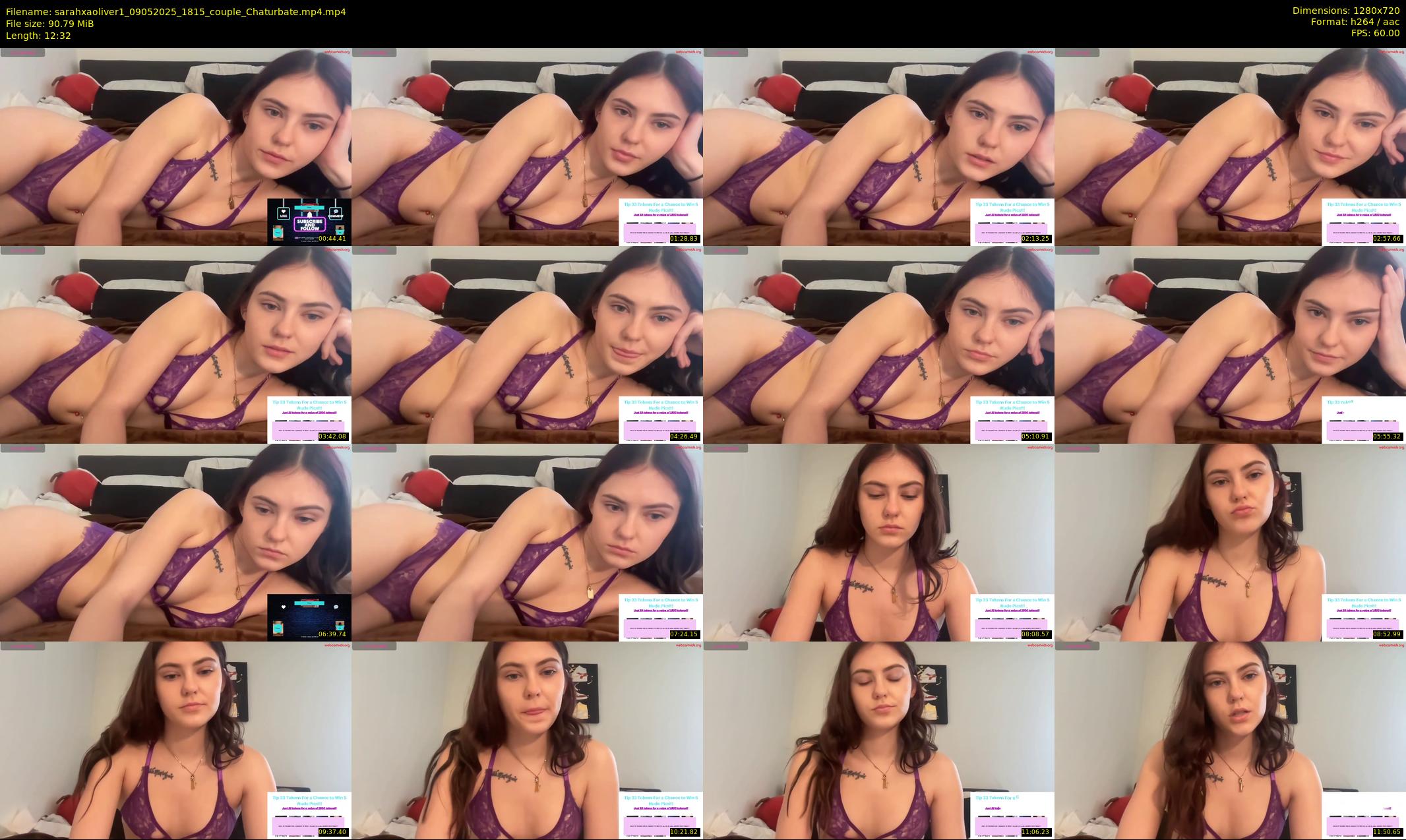 sarahxaoliver1 — 13 minute Chaturbate couple cam show recording, 720p, May 9, 2025