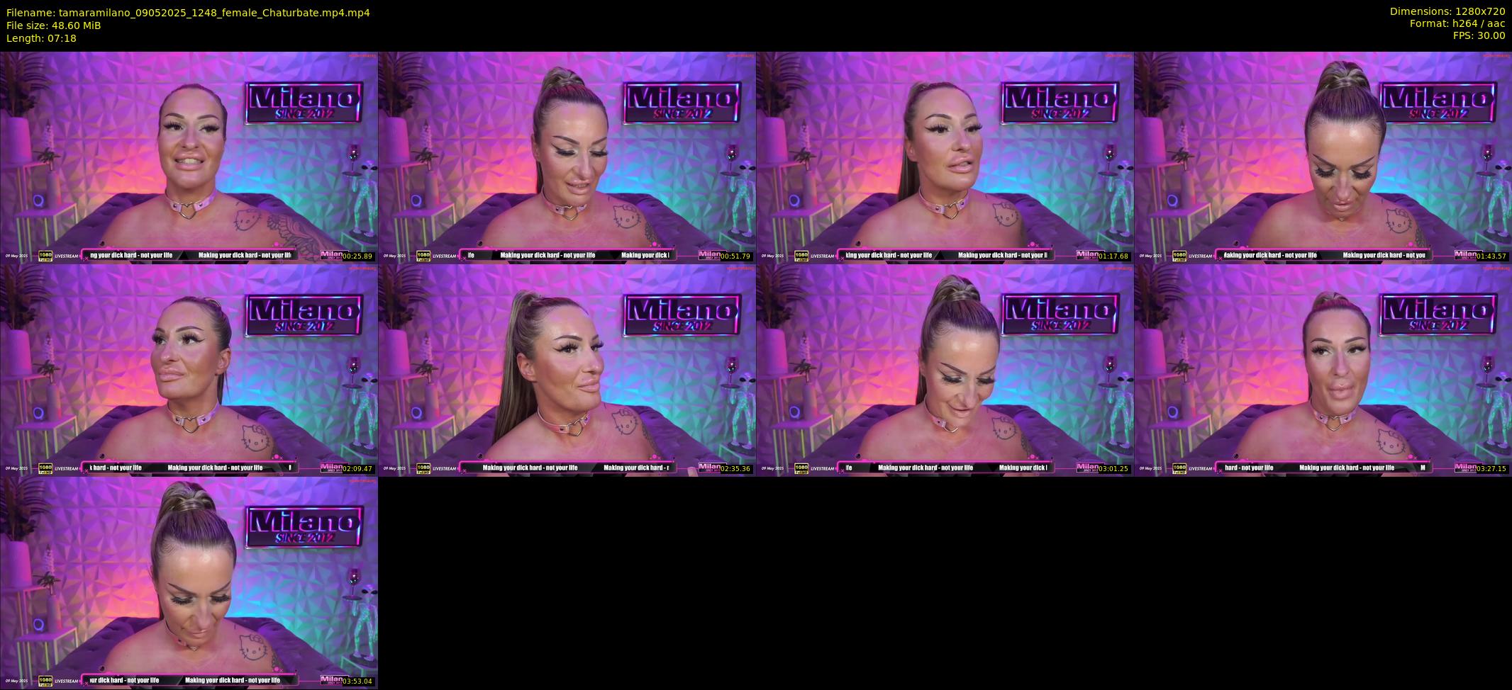 tamaramilano — 8 minute Chaturbate female cam show recording, 720p, May 9, 2025
