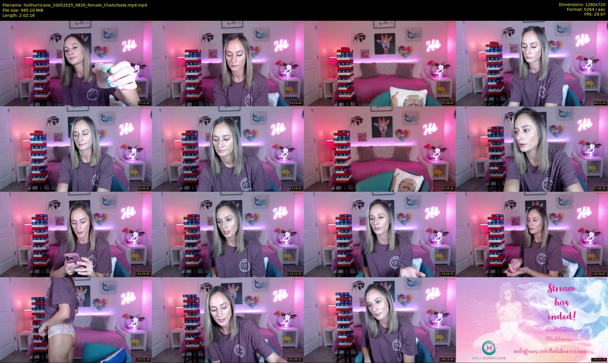 holihurricane — 123 minute Chaturbate female cam show recording, 720p, May 10, 2025