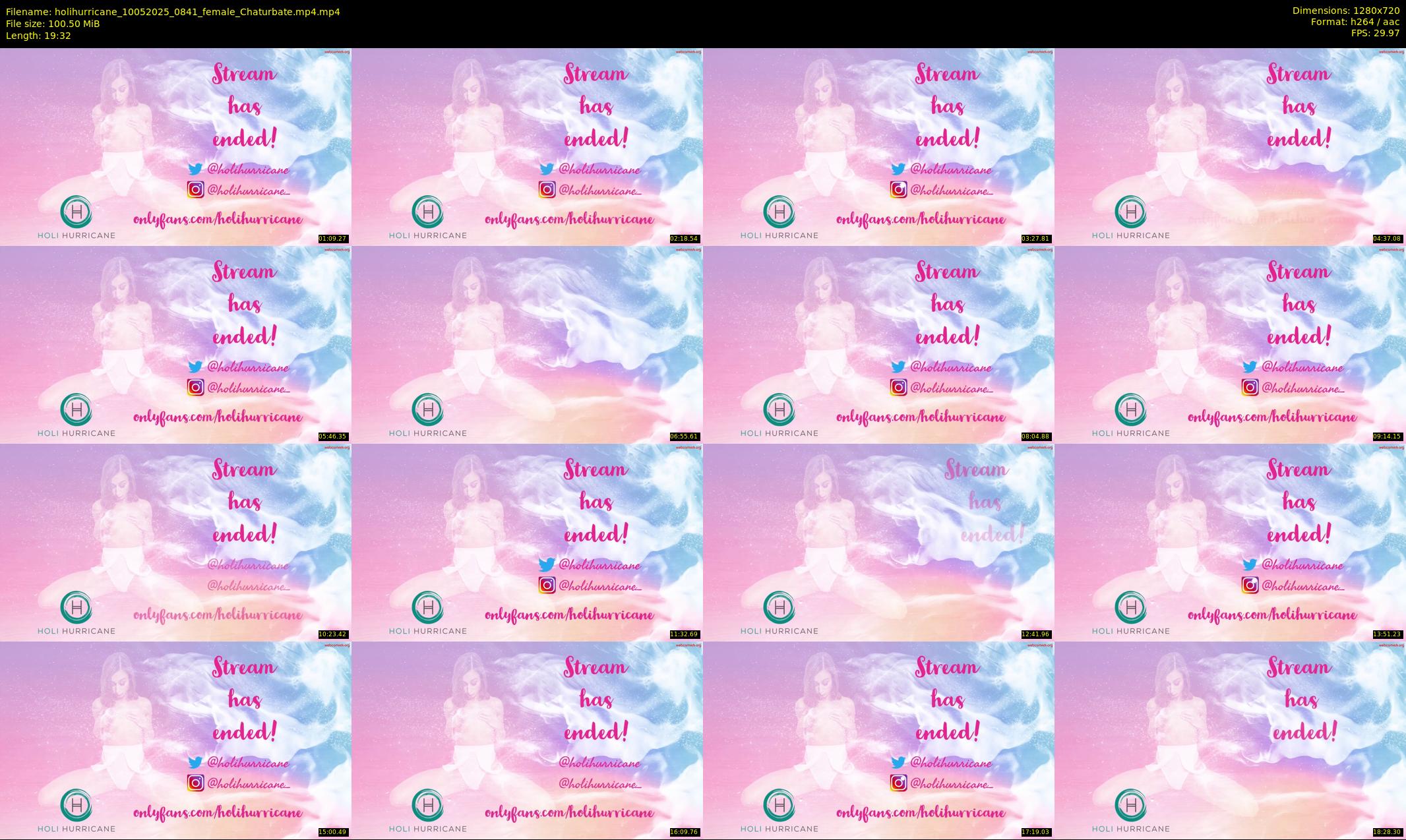 holihurricane — 20 minute Chaturbate female cam show recording, 720p, May 10, 2025
