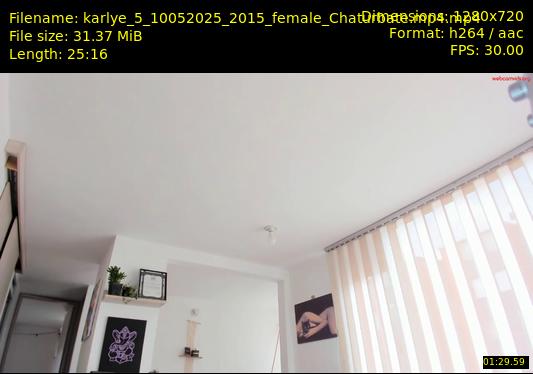 karlye_5 — 26 minute Chaturbate female cam show recording, 720p, May 10, 2025
