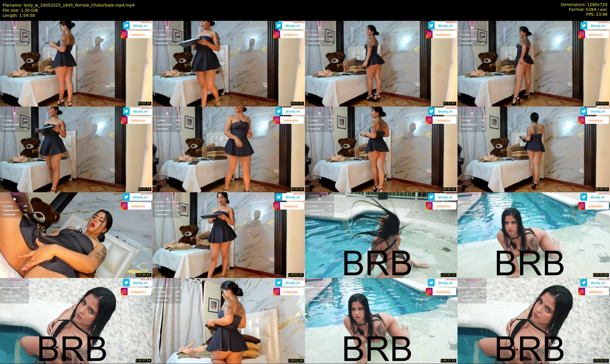 lesly_w — 120 minute Chaturbate female cam show recording, 720p, May 10, 2025