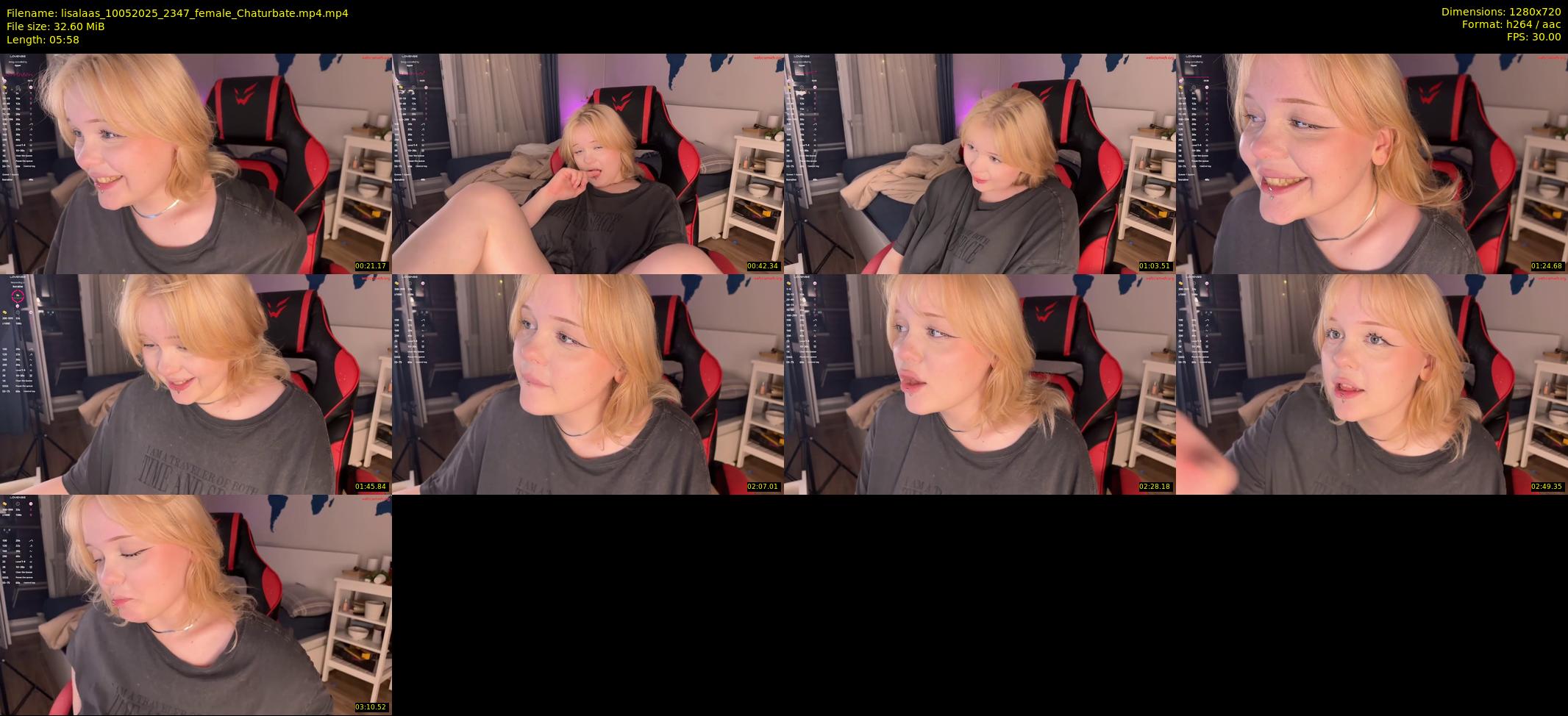 lisalaas — 6 minute Chaturbate female cam show recording, 720p, May 10, 2025