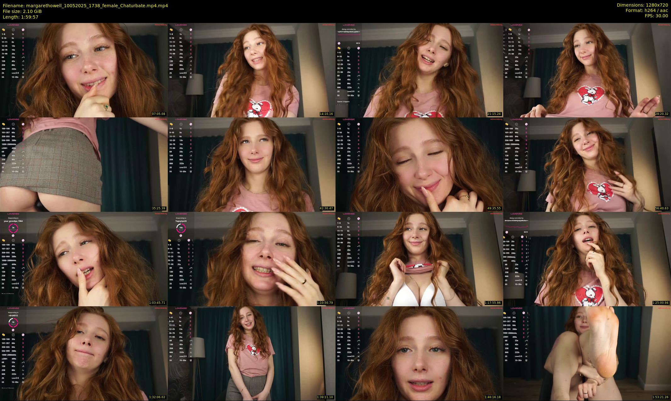 margarethowell — 120 minute Chaturbate female cam show recording, 720p, May 10, 2025