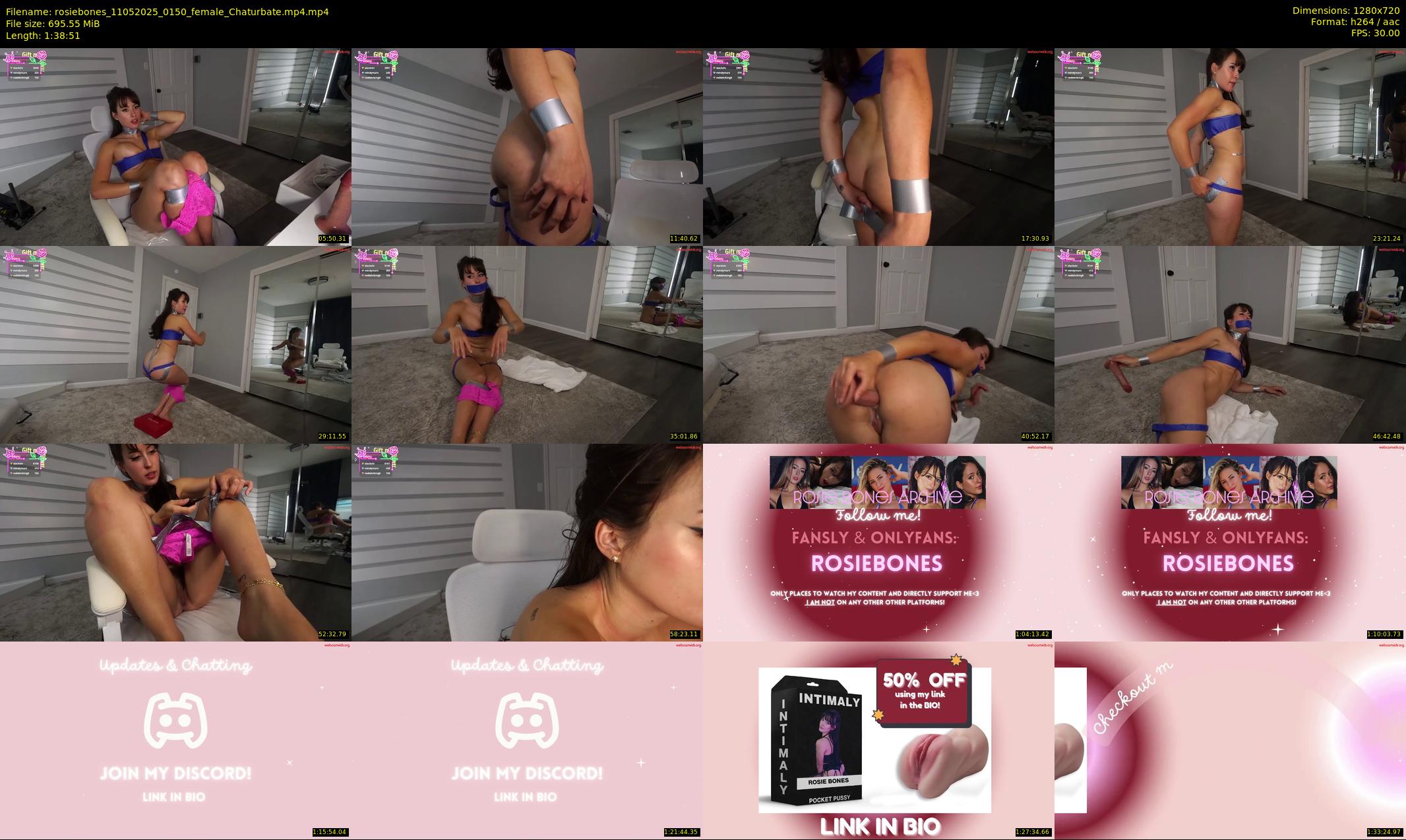 rosiebones — 99 minute Chaturbate female cam show recording, 720p, May 11, 2025