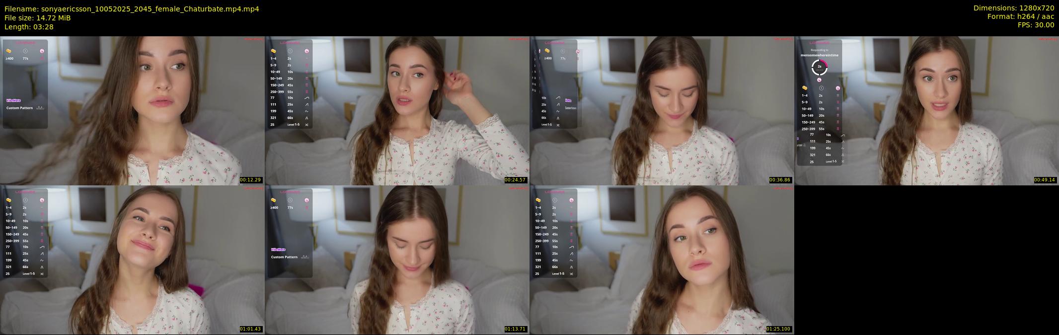 sonyaericsson — 4 minute Chaturbate female cam show recording, 720p, May 10, 2025