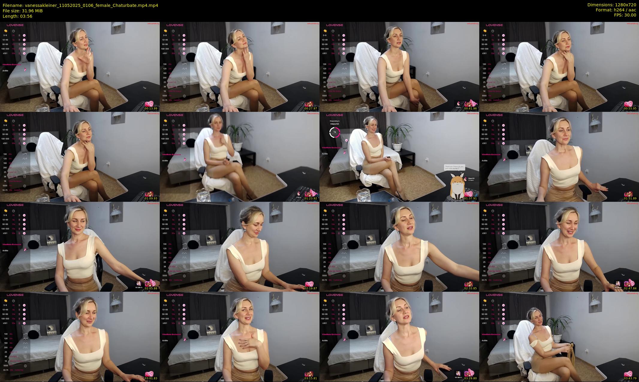 vanessakleiner — 4 minute Chaturbate female cam show recording, 720p, May 11, 2025