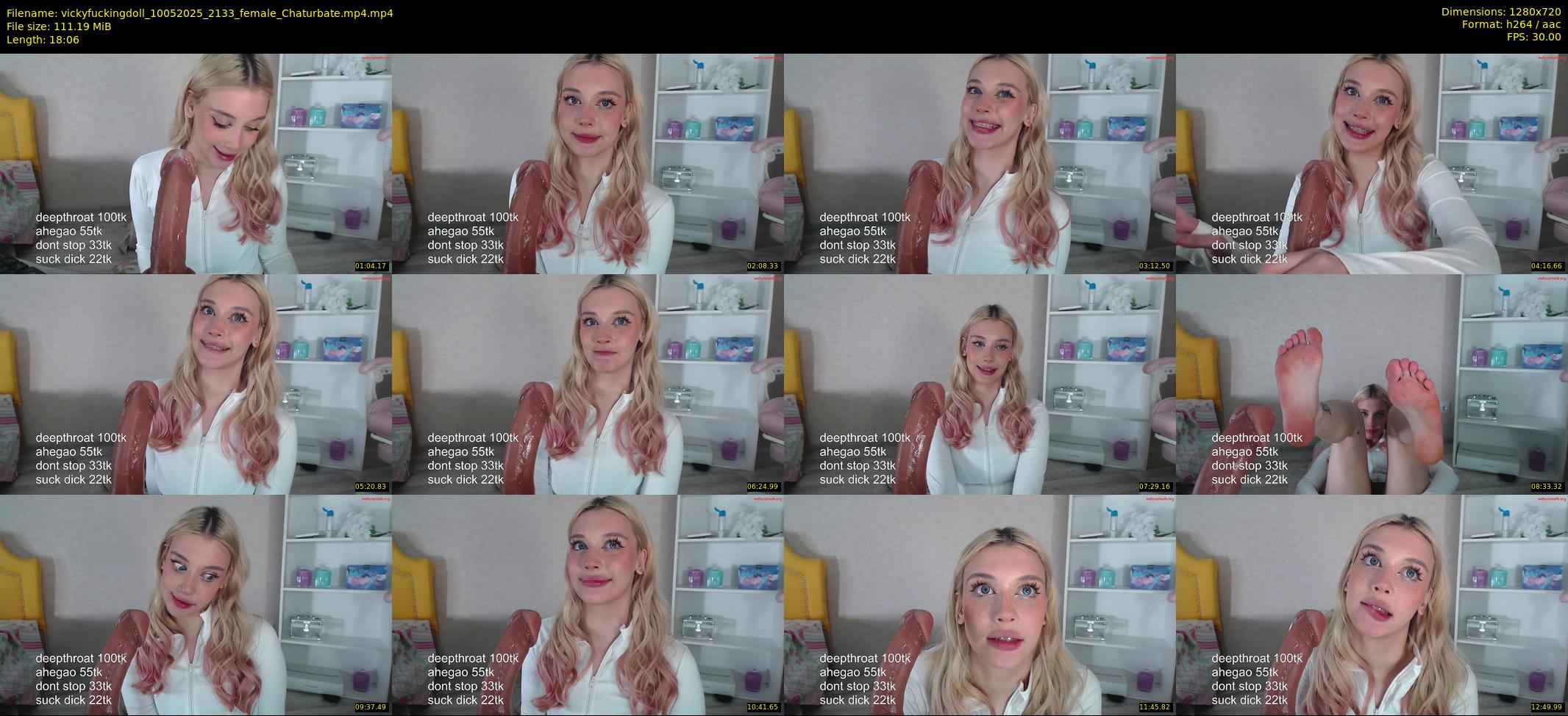 vickyfuckingdoll — 19 minute Chaturbate female cam show recording, 720p, May 10, 2025