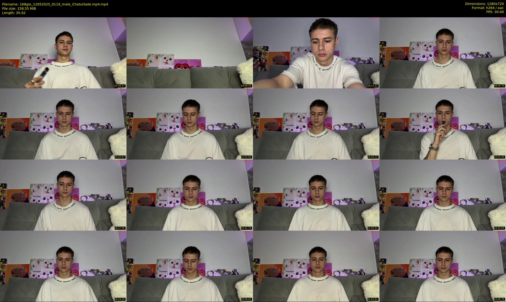 168gio — 36 minute Chaturbate male cam show recording, 720p, May 12, 2025