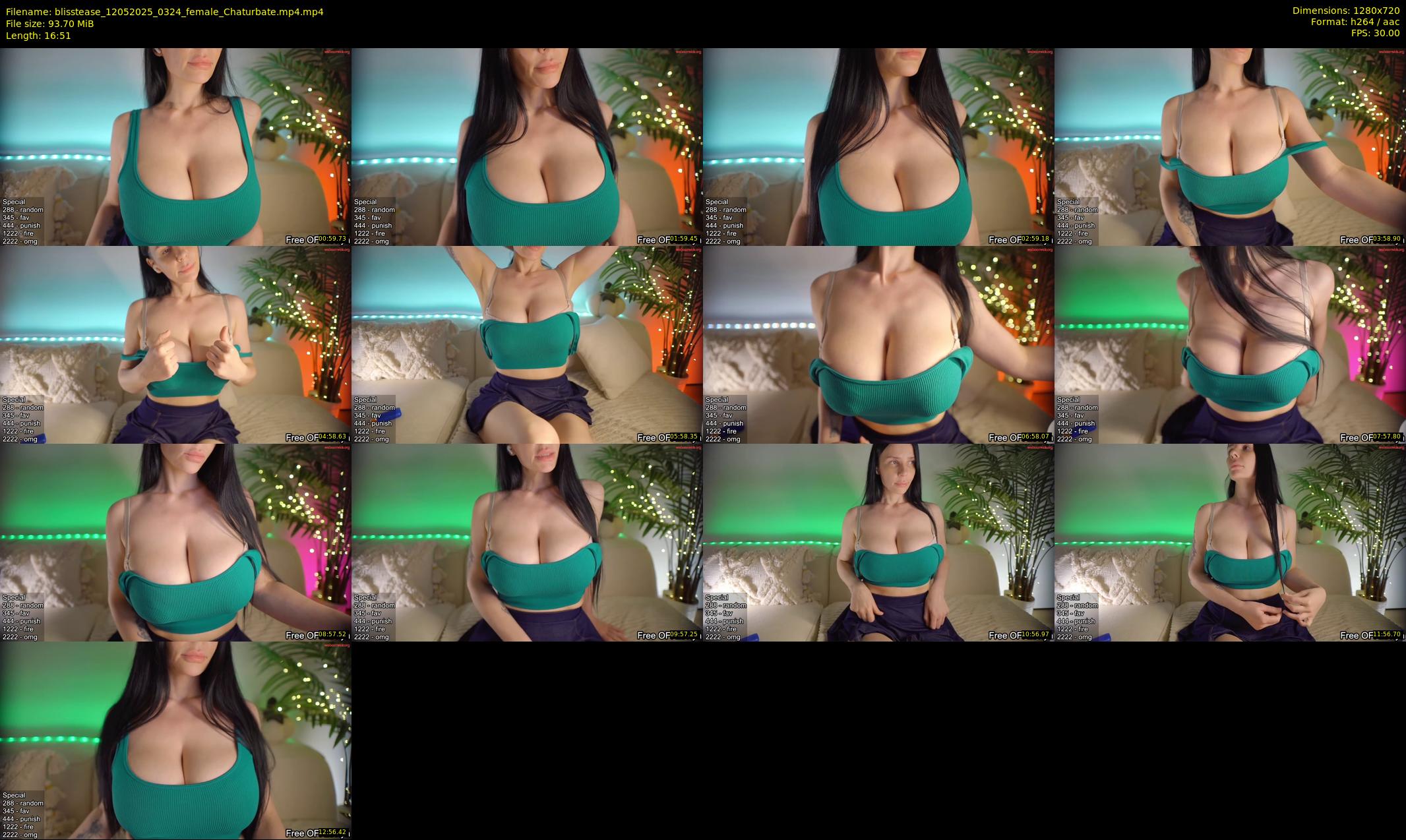 blisstease — 17 minute Chaturbate female cam show recording, 720p, May 12, 2025