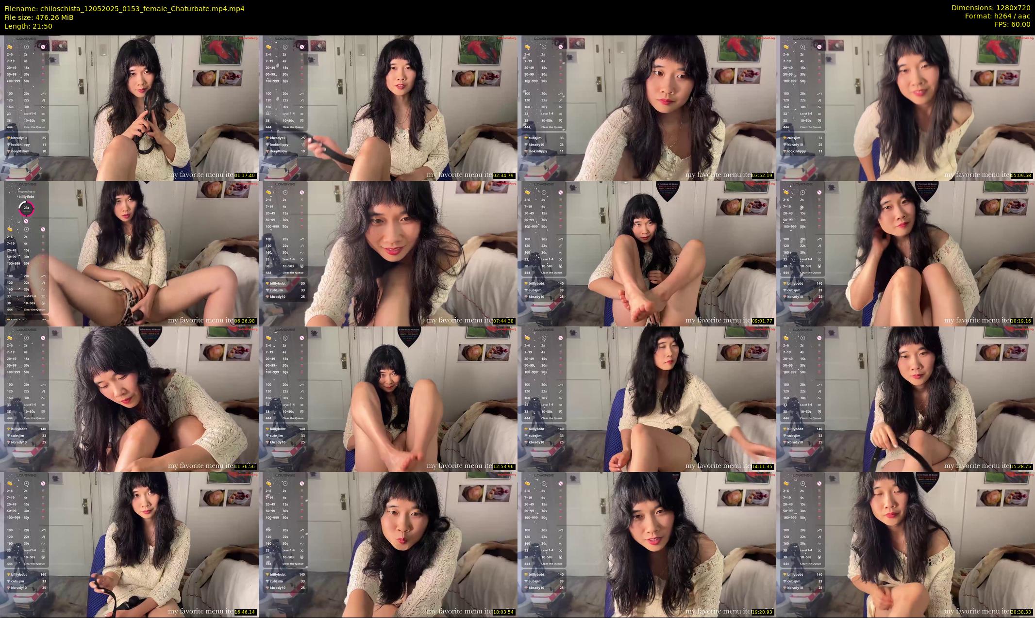 chiloschista — 22 minute Chaturbate female cam show recording, 720p, May 12, 2025