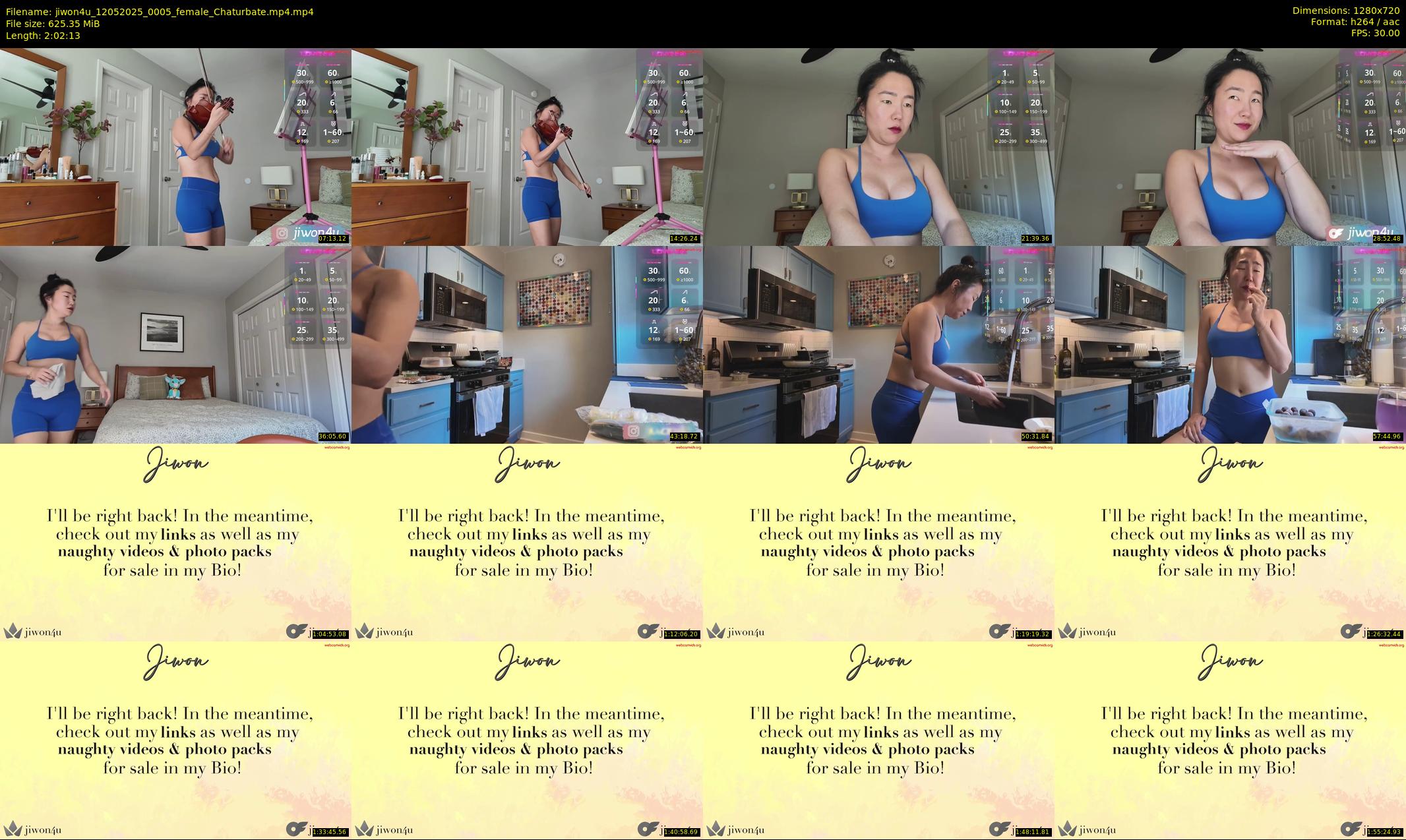 jiwon4u — 123 minute Chaturbate female cam show recording, 720p, May 12, 2025