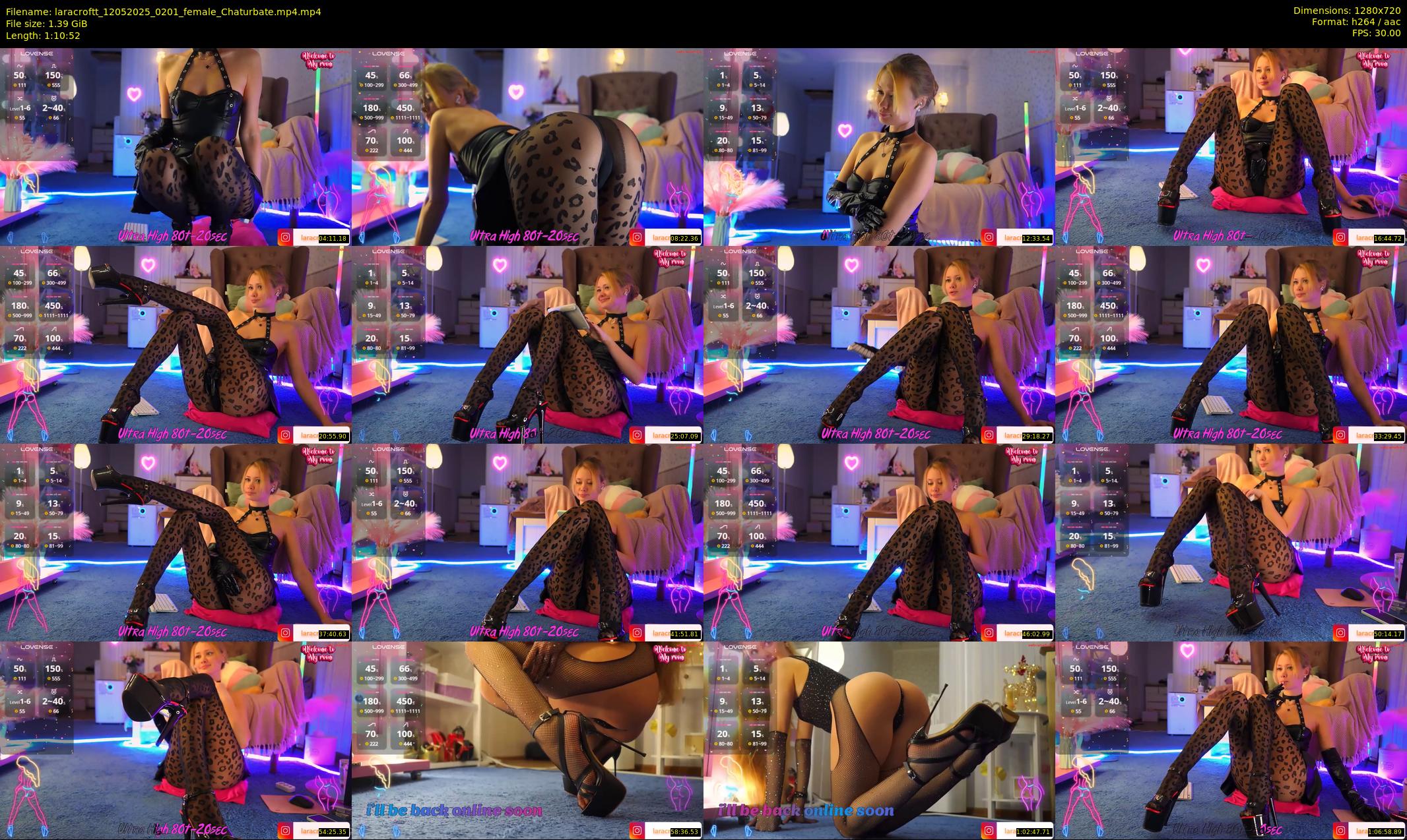 laracroftt — 71 minute Chaturbate female cam show recording, 720p, May 12, 2025
