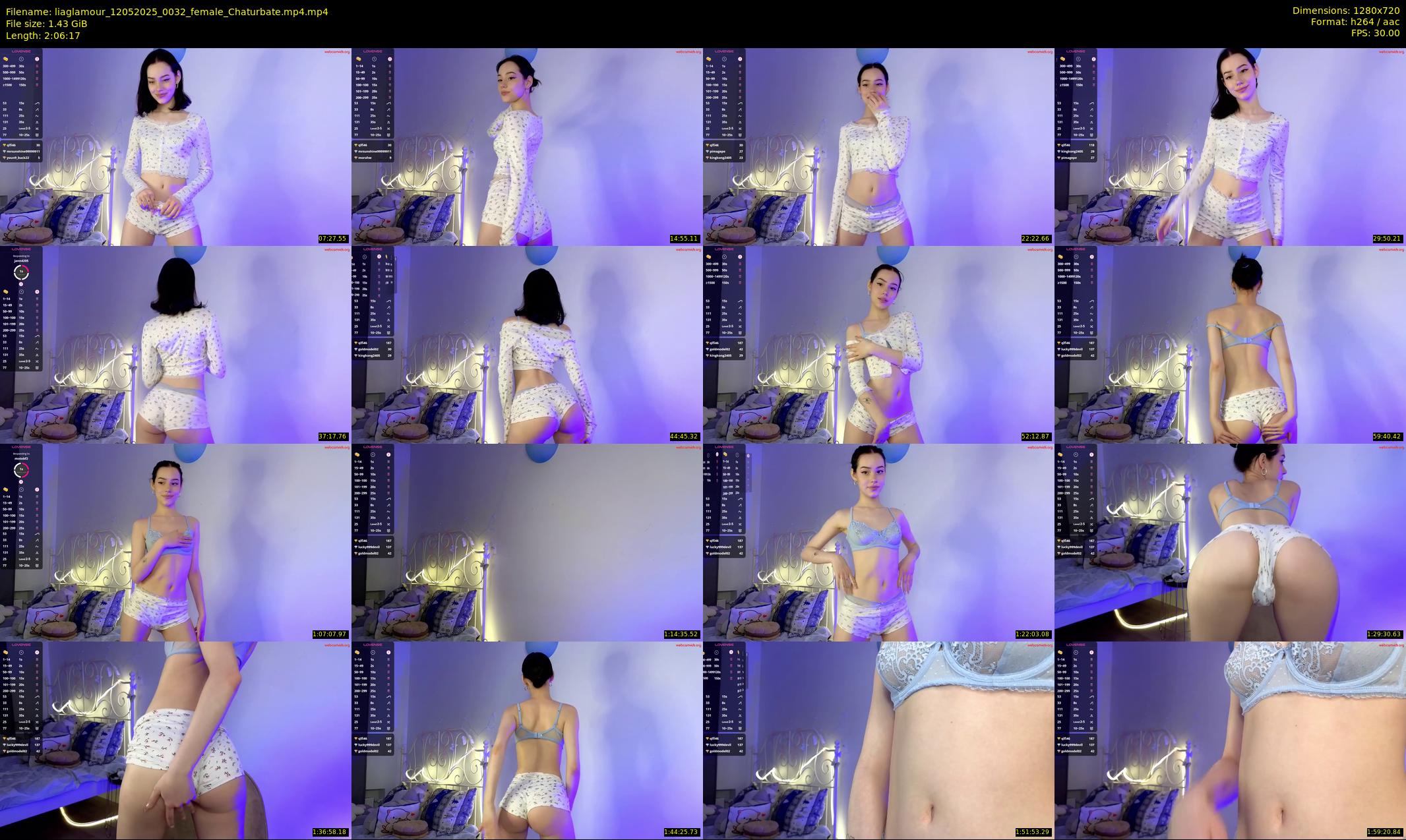 liaglamour — 127 minute Chaturbate female cam show recording, 720p, May 12, 2025