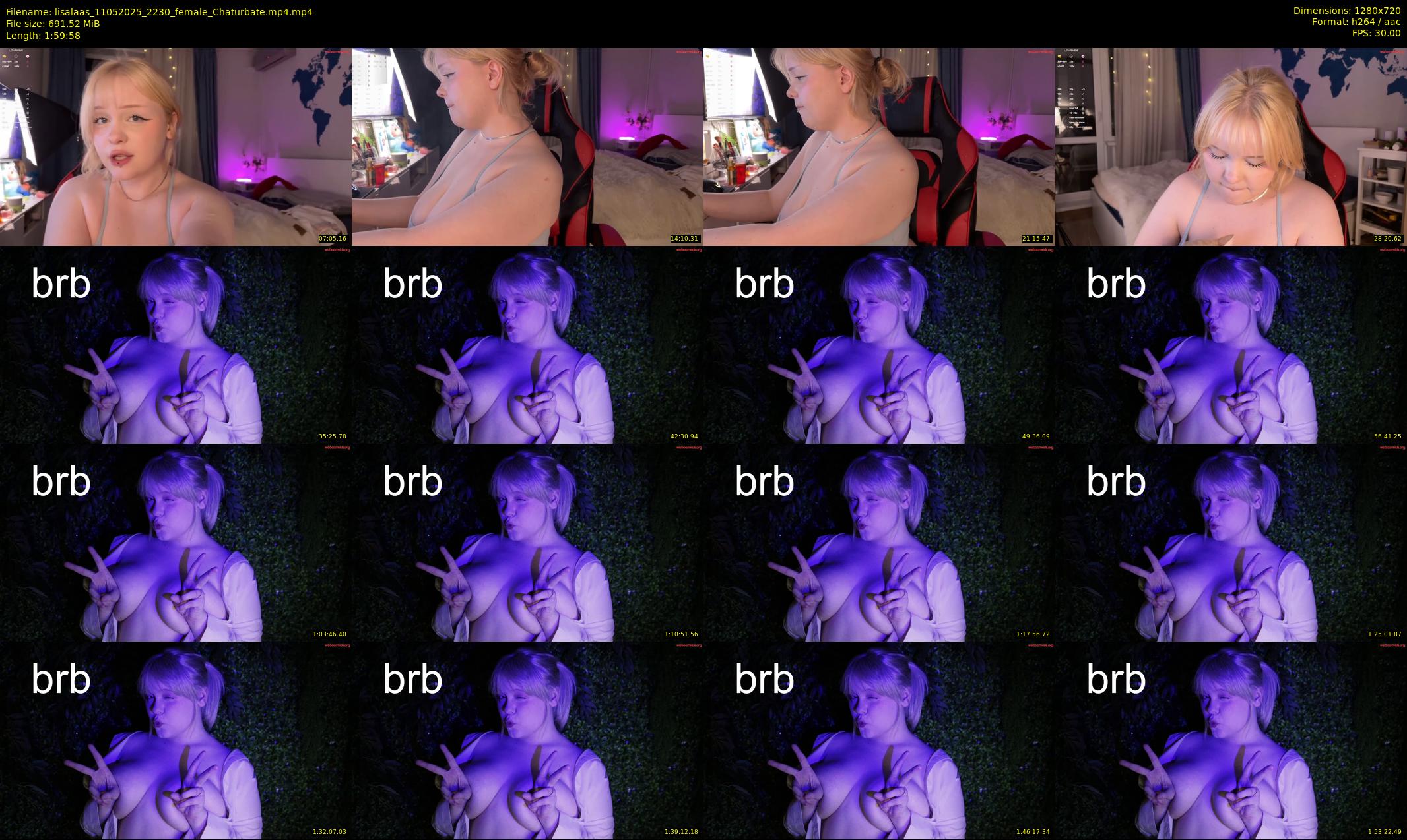 lisalaas — 120 minute Chaturbate female cam show recording, 720p, May 11, 2025