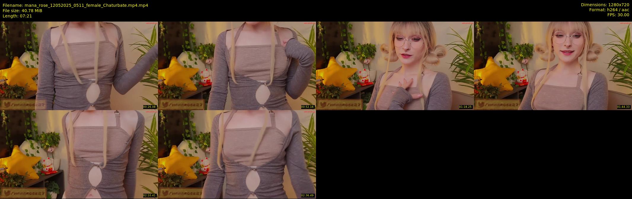 mana_rose — 8 minute Chaturbate female cam show recording, 720p, May 12, 2025