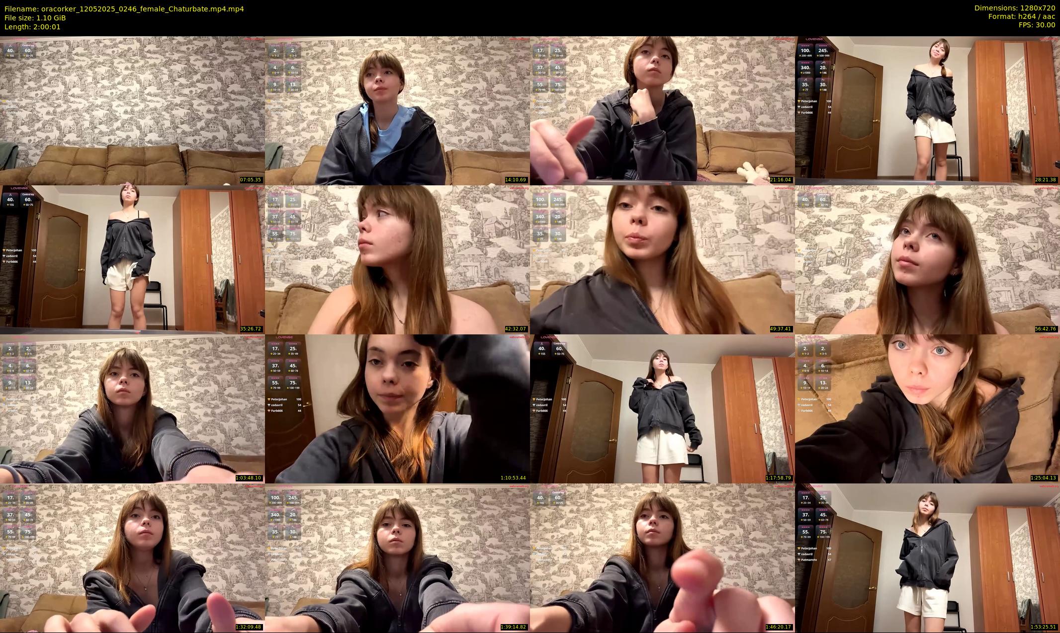 oracorker — 121 minute Chaturbate female cam show recording, 720p, May 12, 2025