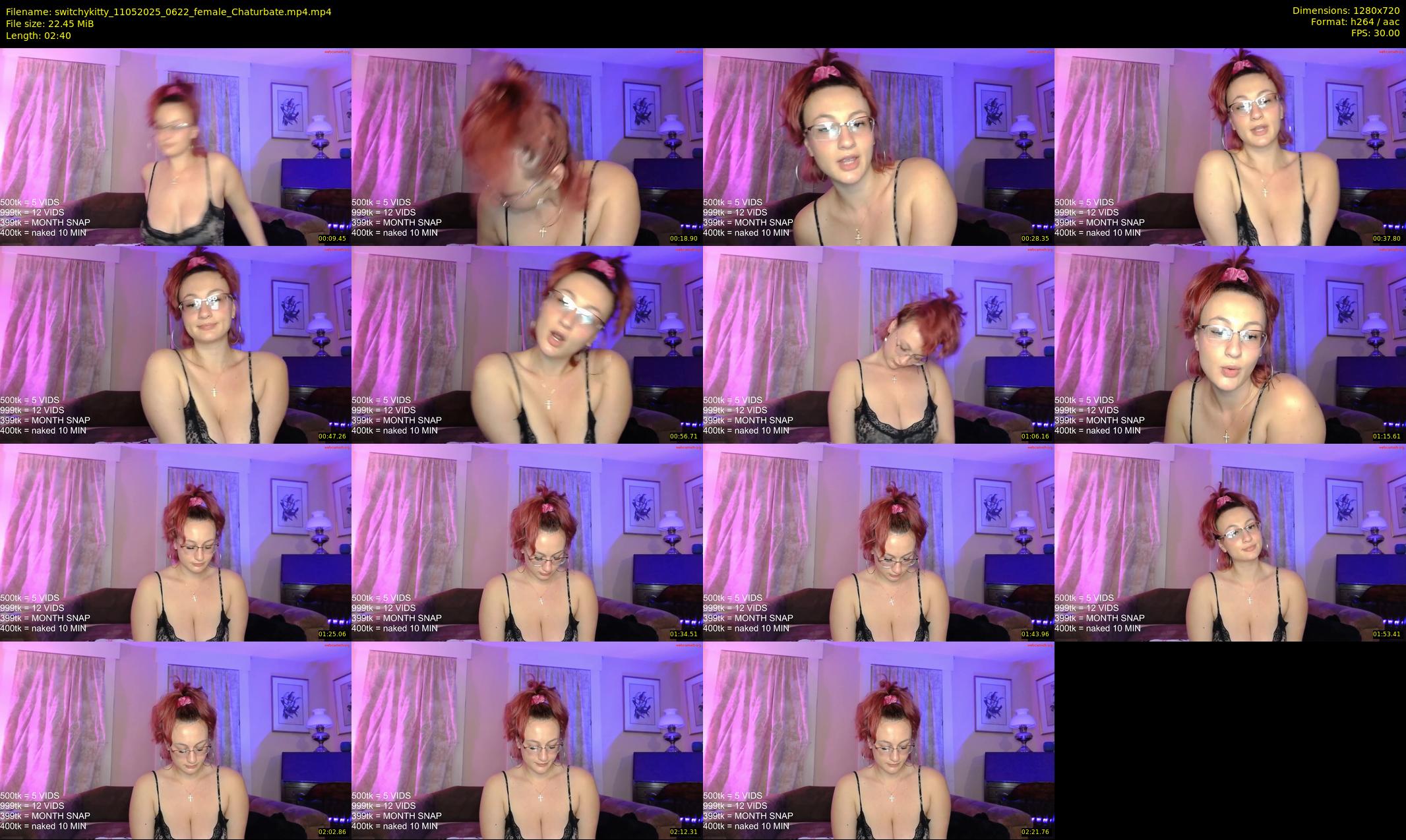 switchykitty — 3 minute Chaturbate female cam show recording, 720p, May 11, 2025