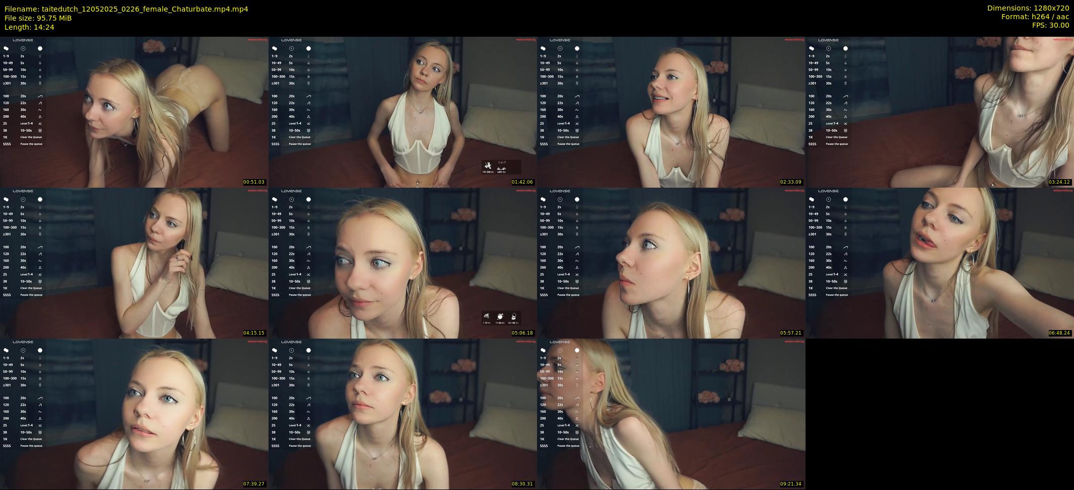 taitedutch — 15 minute Chaturbate female cam show recording, 720p, May 12, 2025