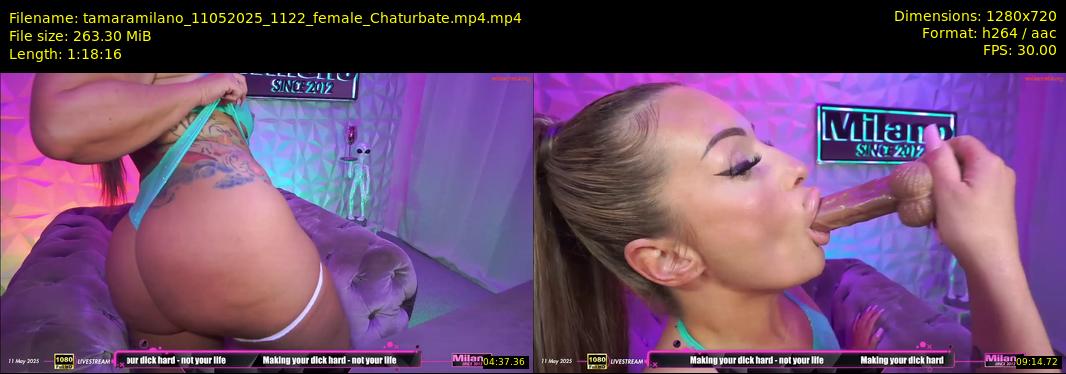 tamaramilano — 79 minute Chaturbate female cam show recording, 720p, May 11, 2025