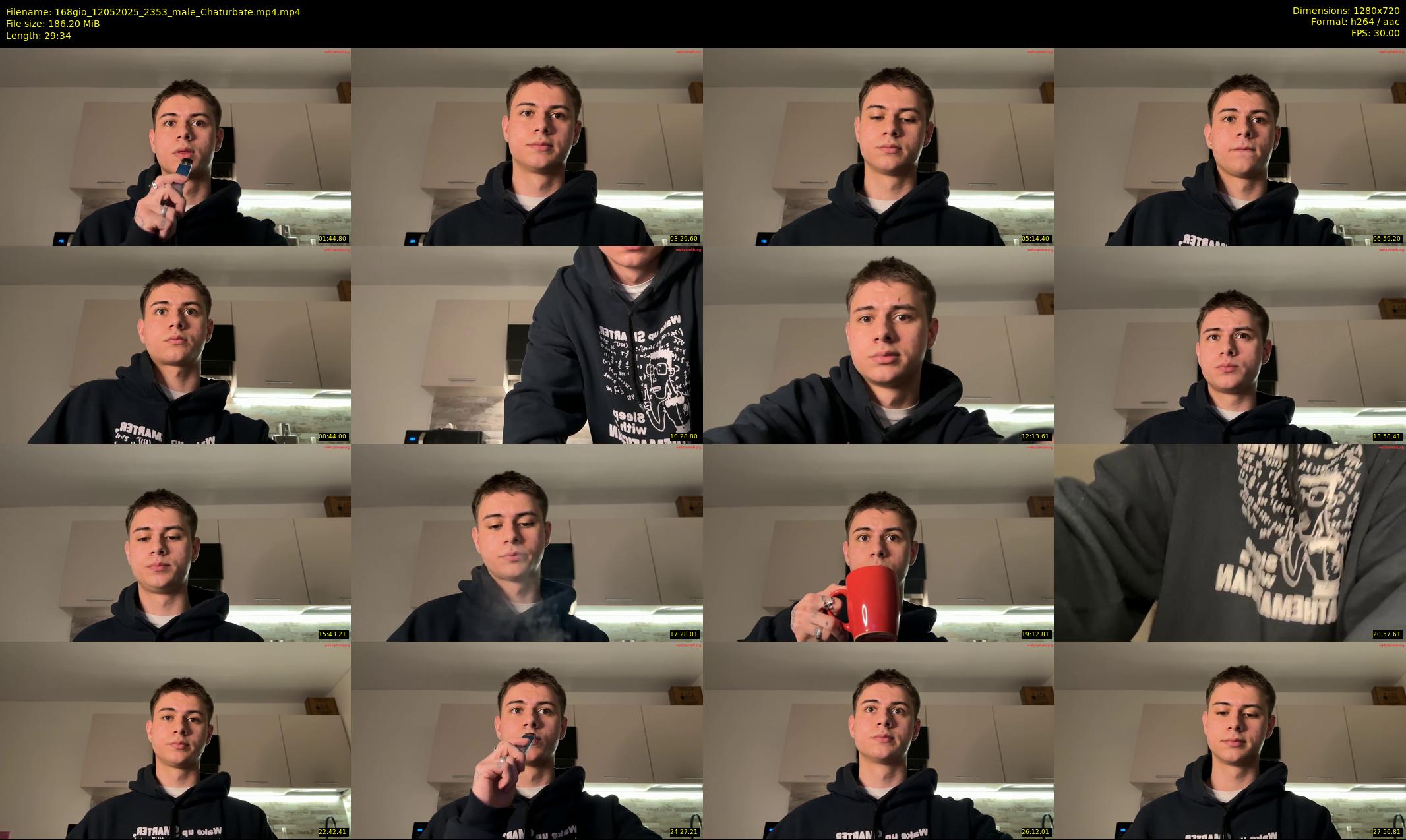 168gio — 30 minute Chaturbate male cam show recording, 720p, May 12, 2025