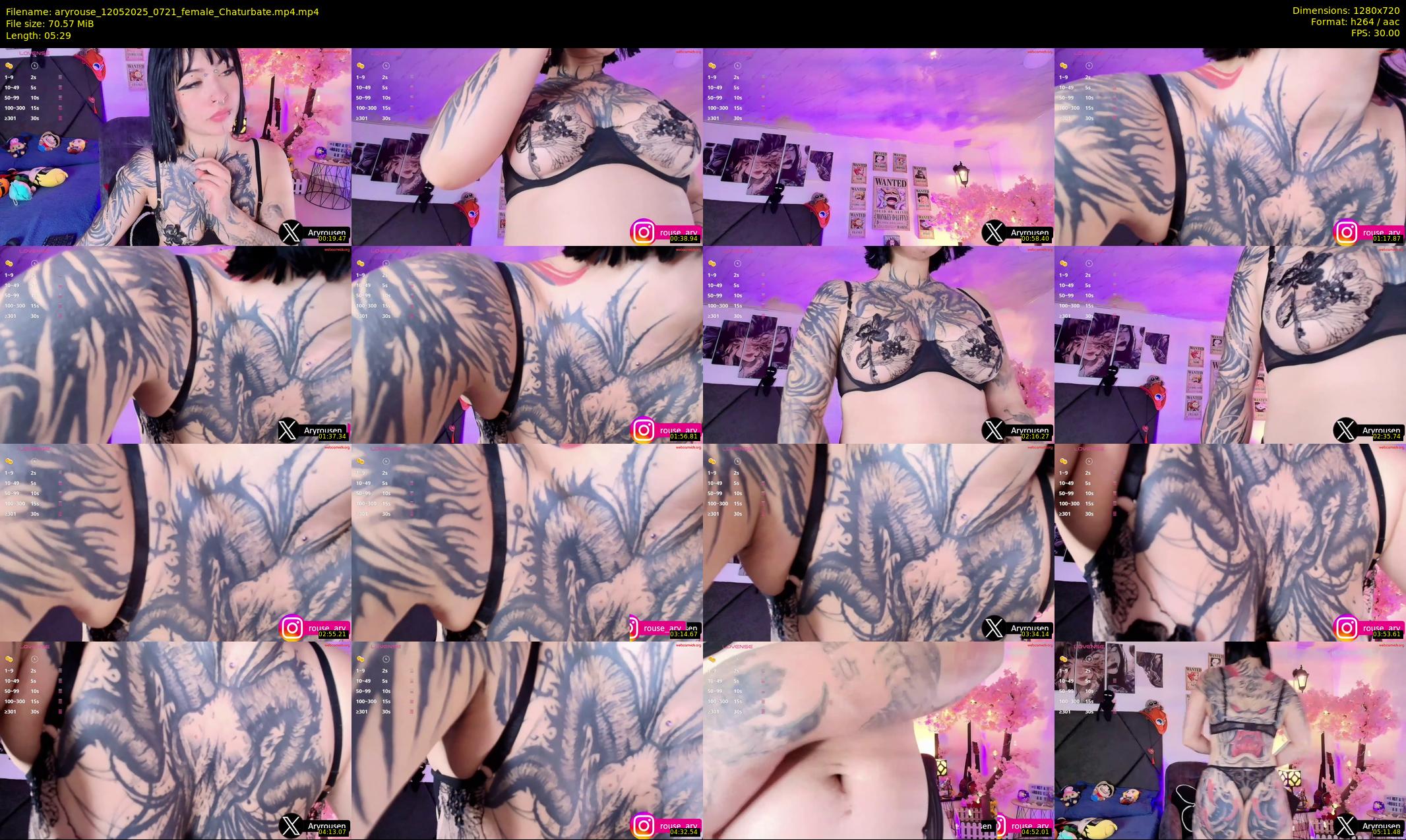 aryrouse — 6 minute Chaturbate female cam show recording, 720p, May 12, 2025