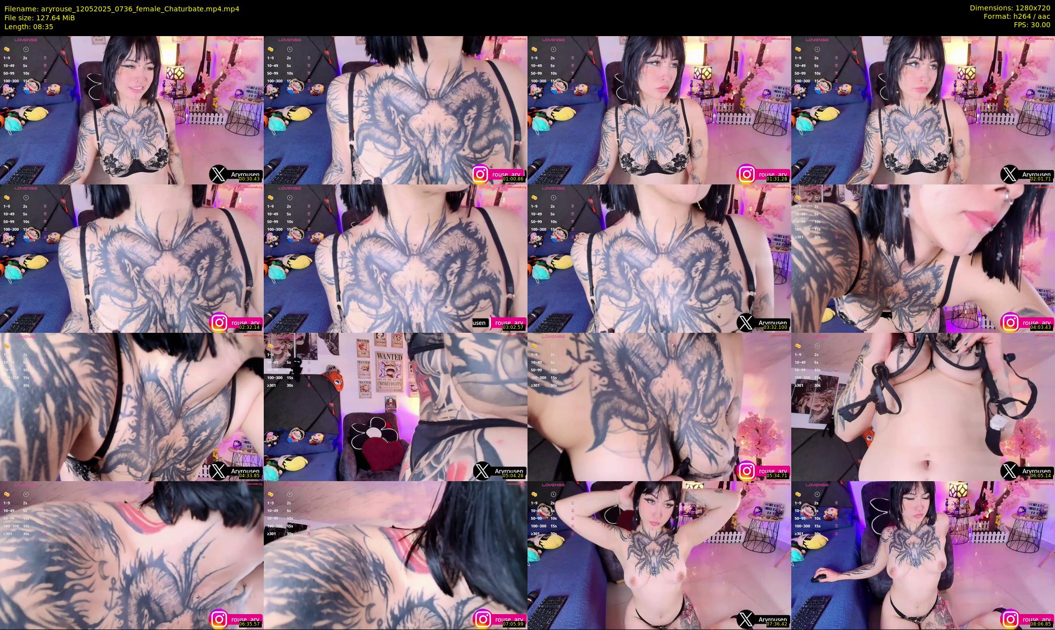 aryrouse — 9 minute Chaturbate female cam show recording, 720p, May 12, 2025