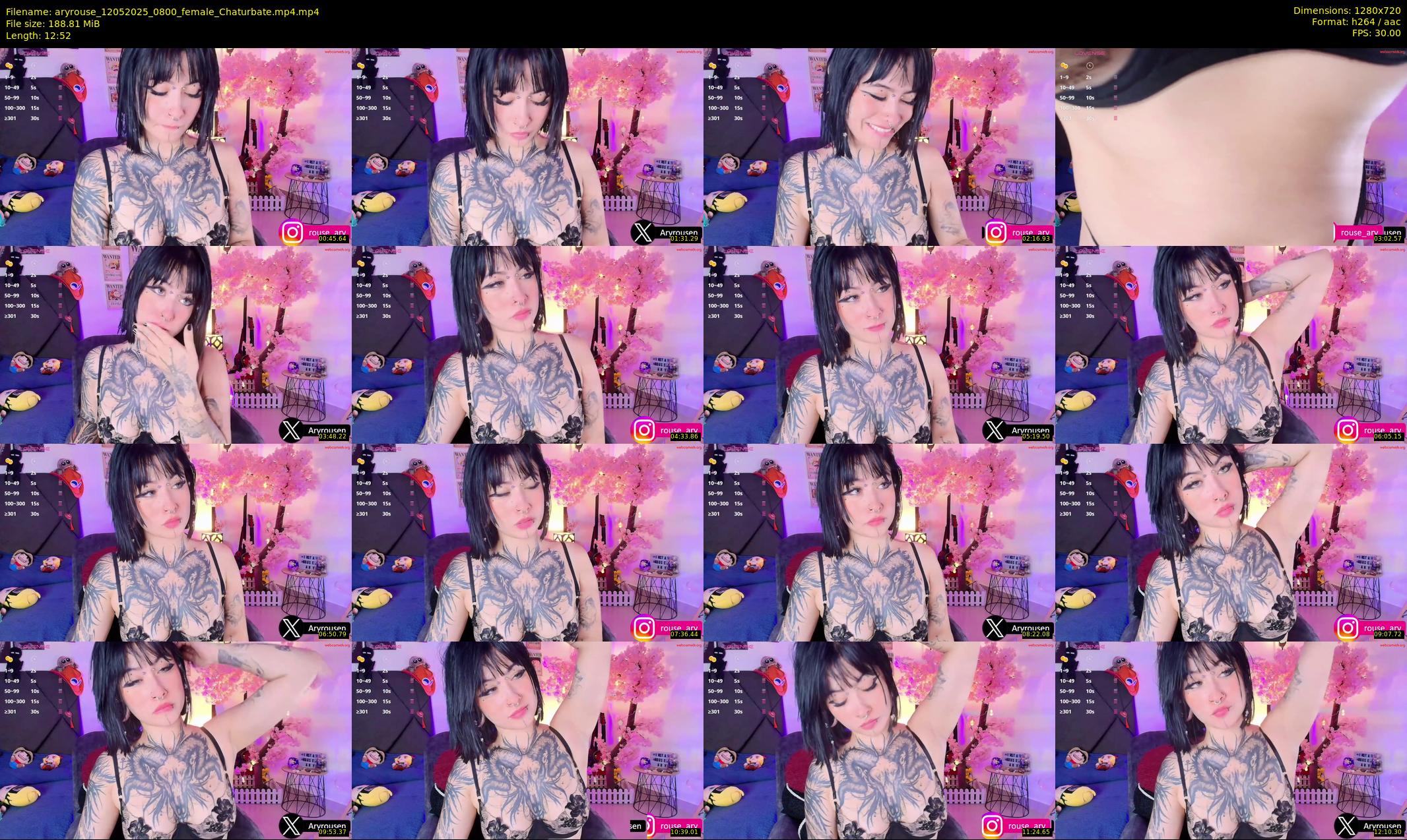 aryrouse — 13 minute Chaturbate female cam show recording, 720p, May 12, 2025
