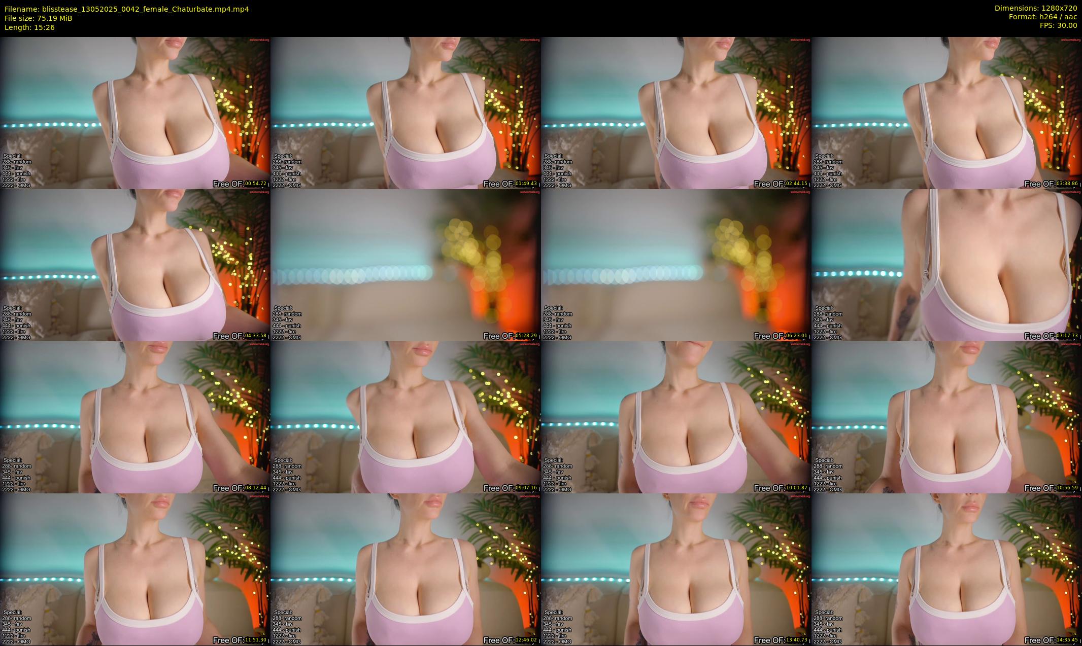 blisstease — 16 minute Chaturbate female cam show recording, 720p, May 13, 2025