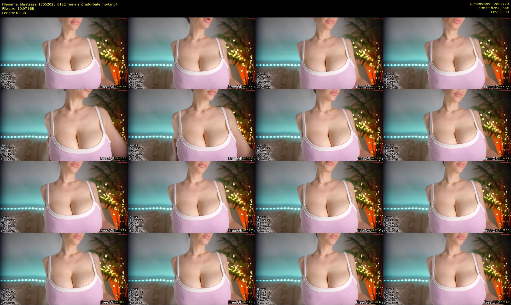 blisstease — 3 minute Chaturbate female cam show recording, 720p, May 13, 2025