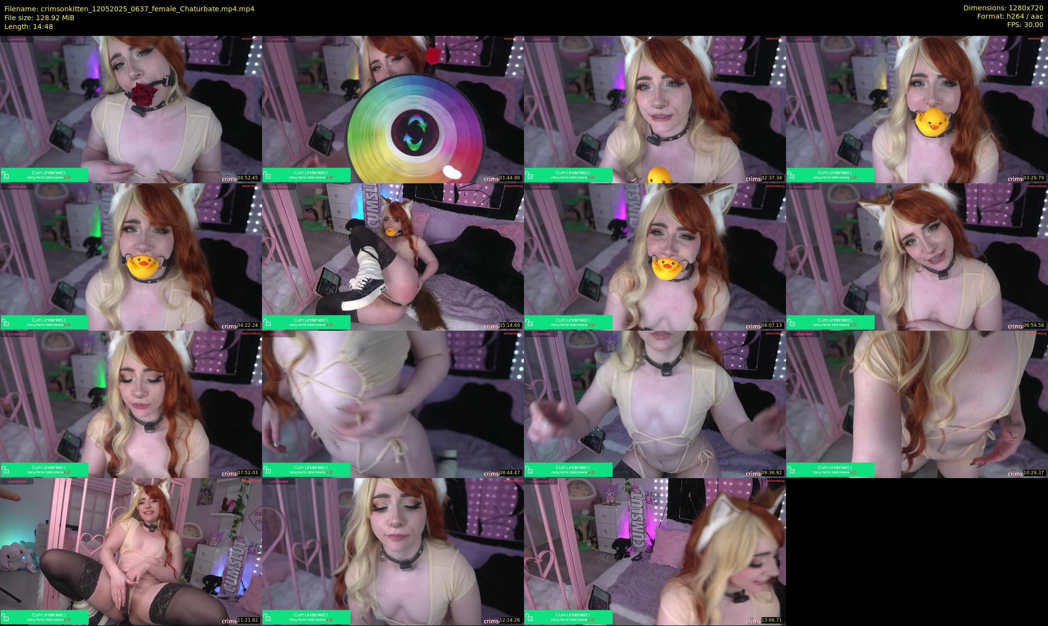 crimsonkitten — 15 minute Chaturbate female cam show recording, 720p, May 12, 2025