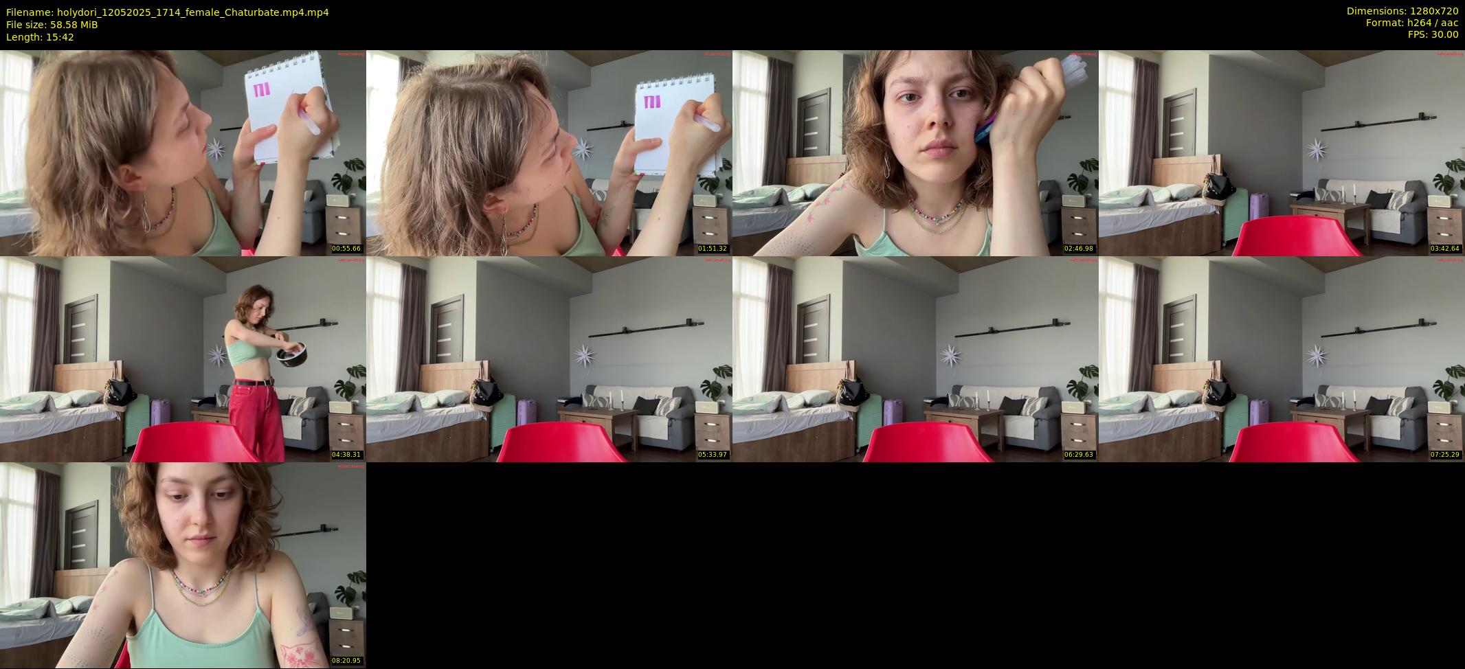 holydori — 16 minute Chaturbate female cam show recording, 720p, May 12, 2025