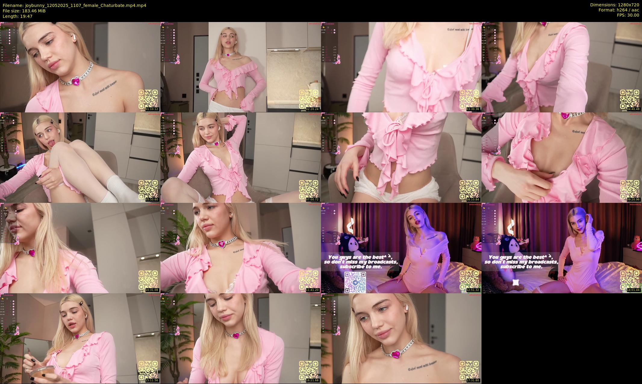 joybunny — 20 minute Chaturbate female cam show recording, 720p, May 12, 2025