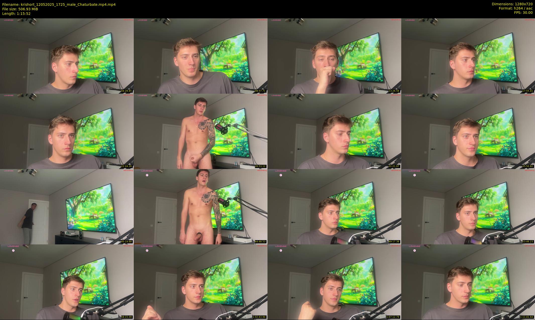 krishort — 76 minute Chaturbate male cam show recording, 720p, May 12, 2025