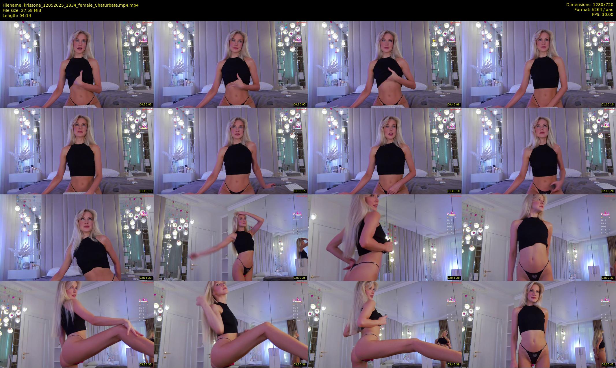 krissone — 5 minute Chaturbate female cam show recording, 720p, May 12, 2025