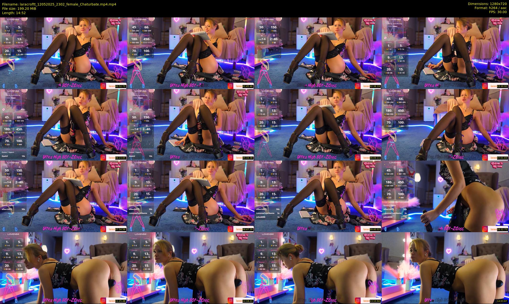 laracroftt — 15 minute Chaturbate female cam show recording, 720p, May 12, 2025