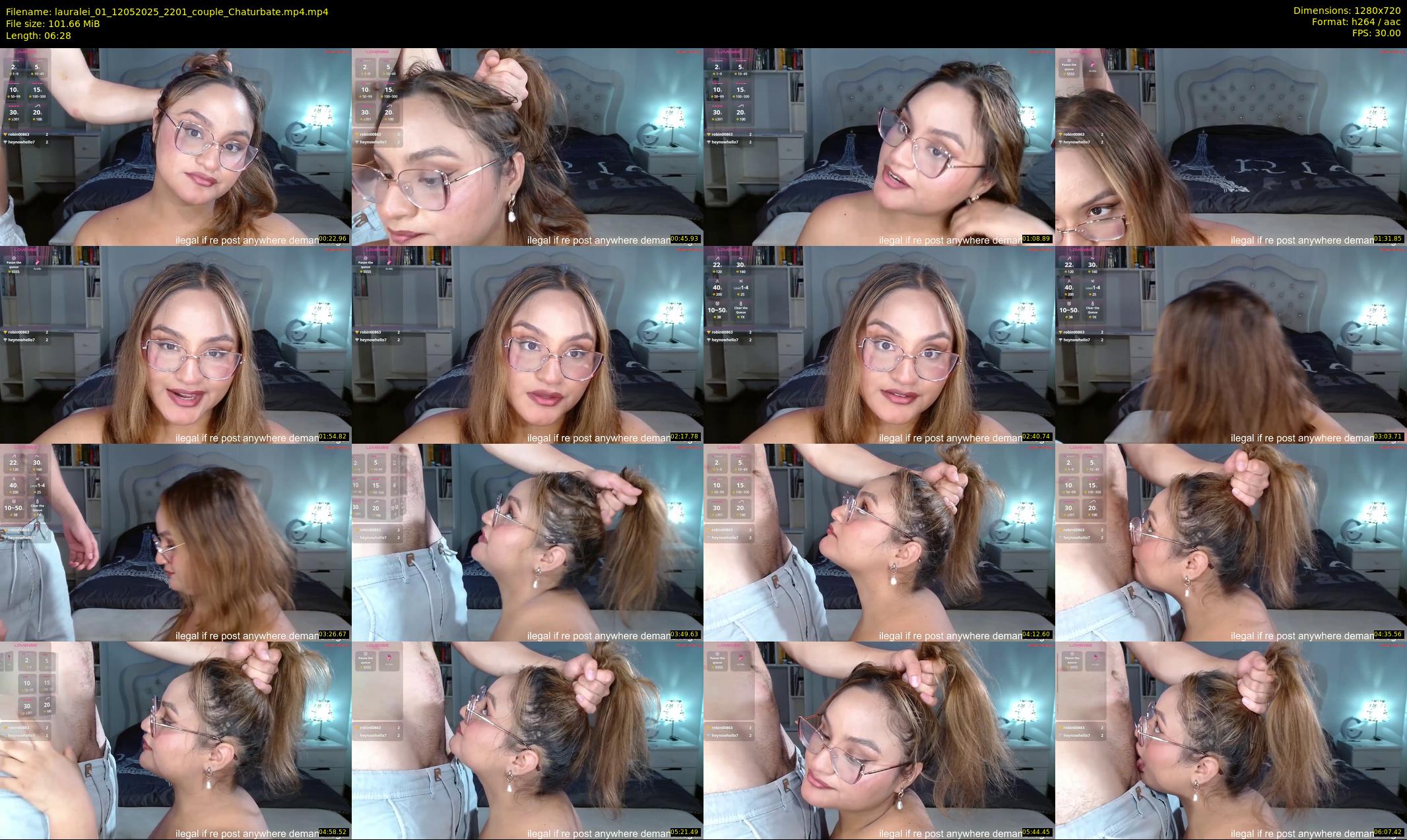lauralei_01 — 7 minute Chaturbate couple cam show recording, 720p, May 12, 2025