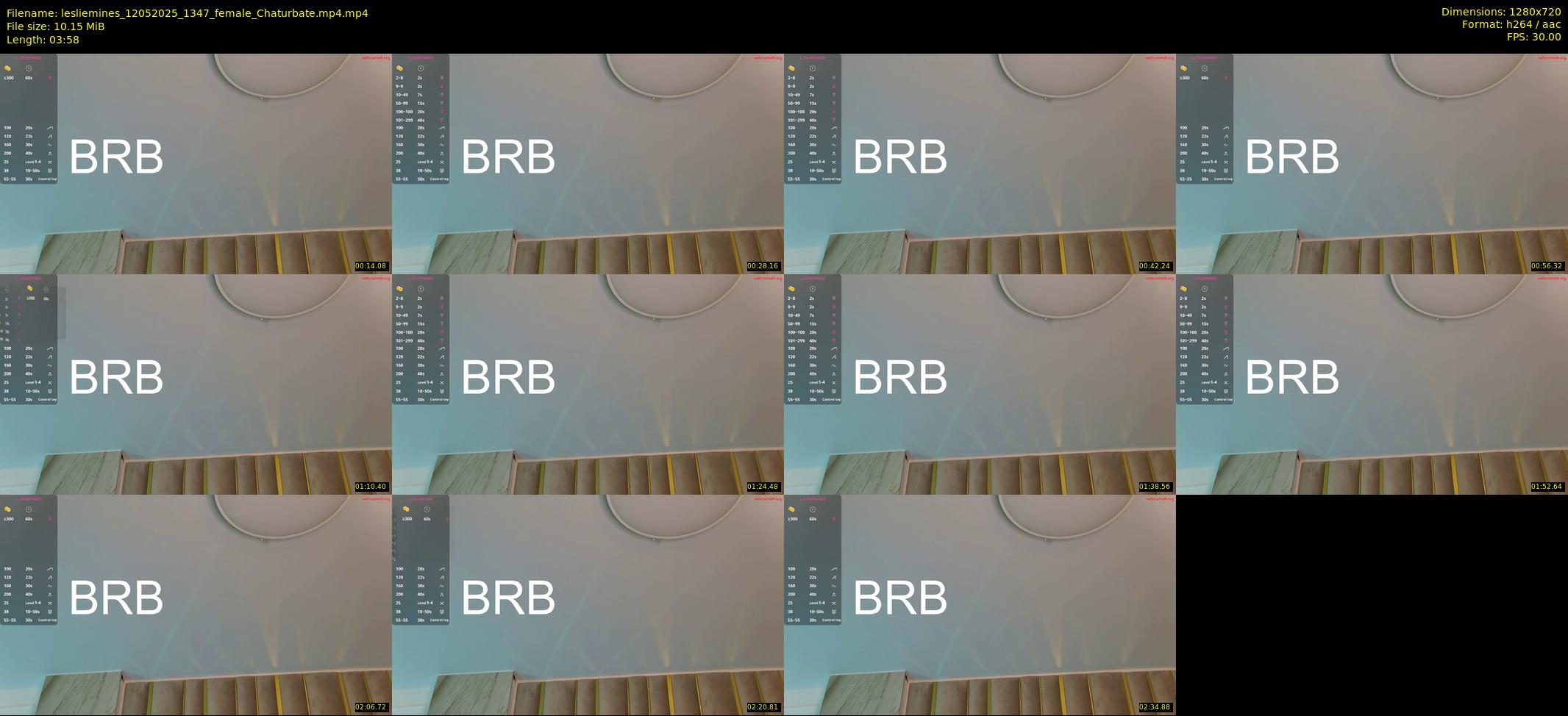 lesliemines — 4 minute Chaturbate female cam show recording, 720p, May 12, 2025