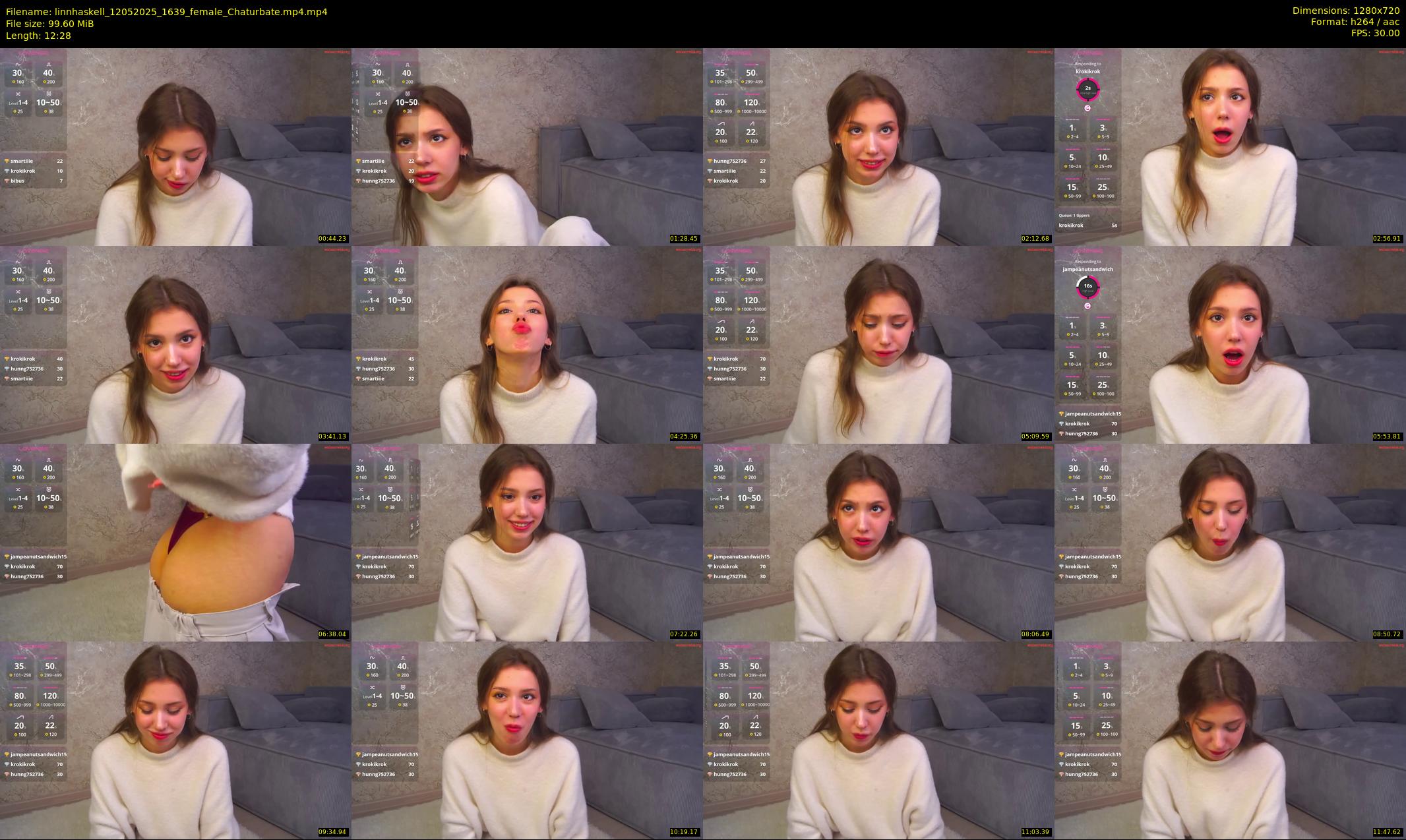 linnhaskell — 13 minute Chaturbate female cam show recording, 720p, May 12, 2025