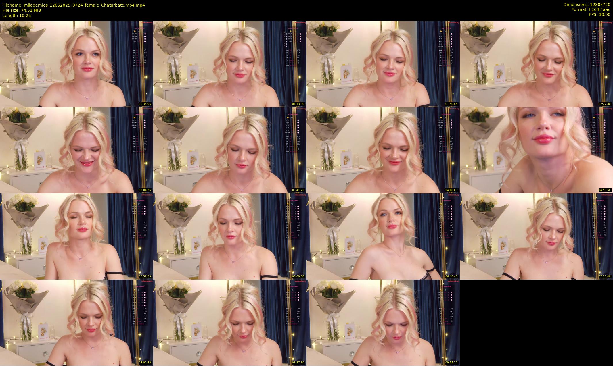 milademies — 11 minute Chaturbate female cam show recording, 720p, May 12, 2025