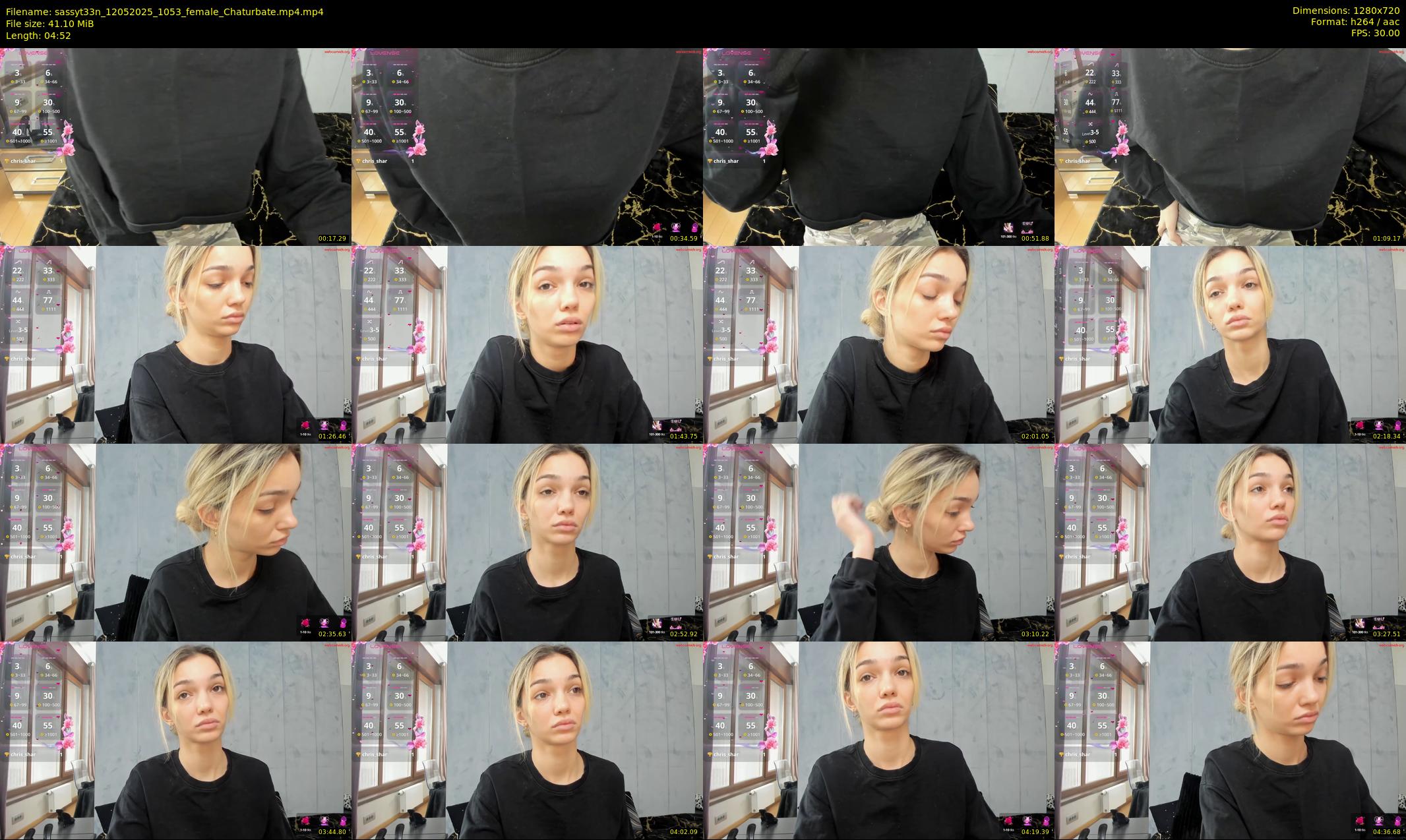 sassyt33n — 5 minute Chaturbate female cam show recording, 720p, May 12, 2025