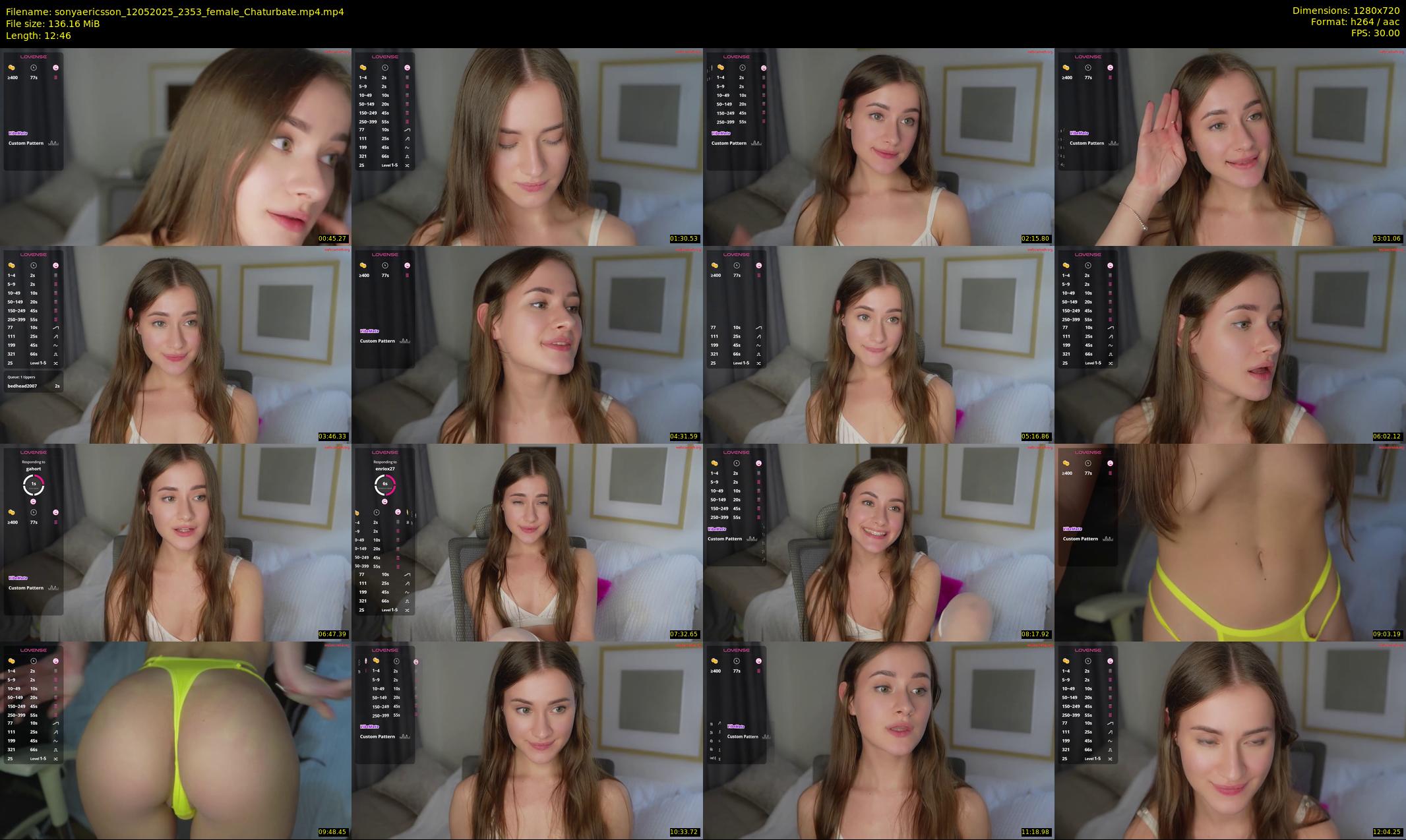 sonyaericsson — 13 minute Chaturbate female cam show recording, 720p, May 12, 2025