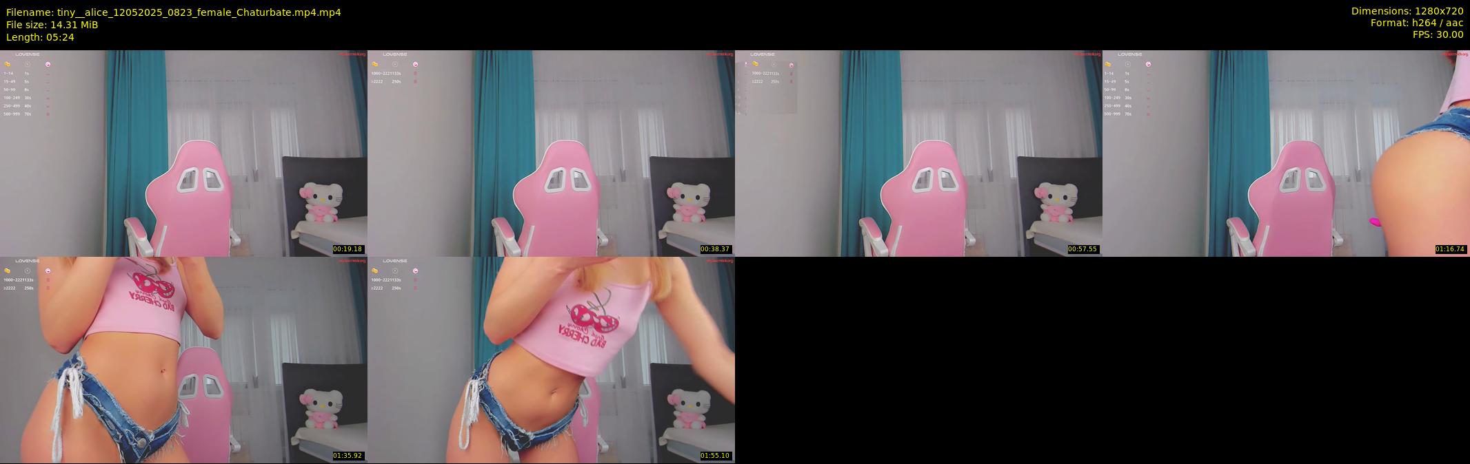 tiny__alice — 6 minute Chaturbate female cam show recording, 720p, May 12, 2025